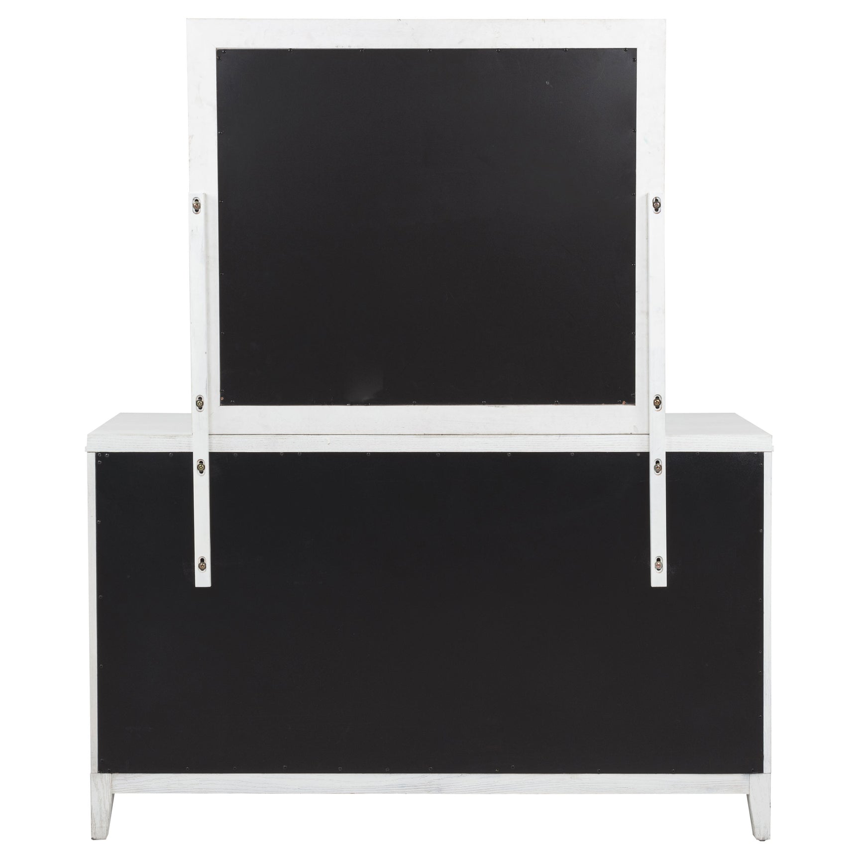 Marielle 6-drawer Dresser with Mirror Distressed White - Tampa Furniture Outlet