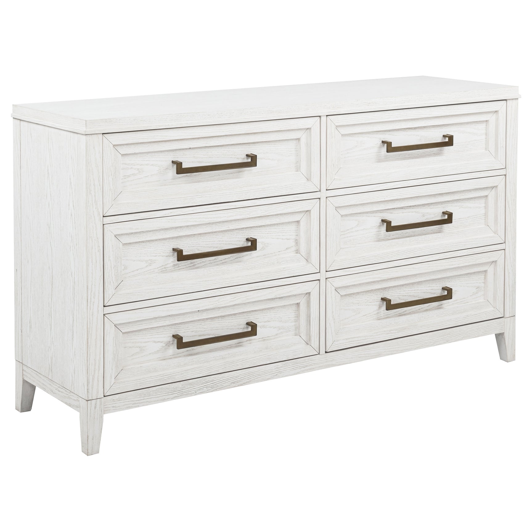 Tampa Furniture Outlet - Coaster - Marielle 6-drawer Bedroom Dresser Distressed White - 224843