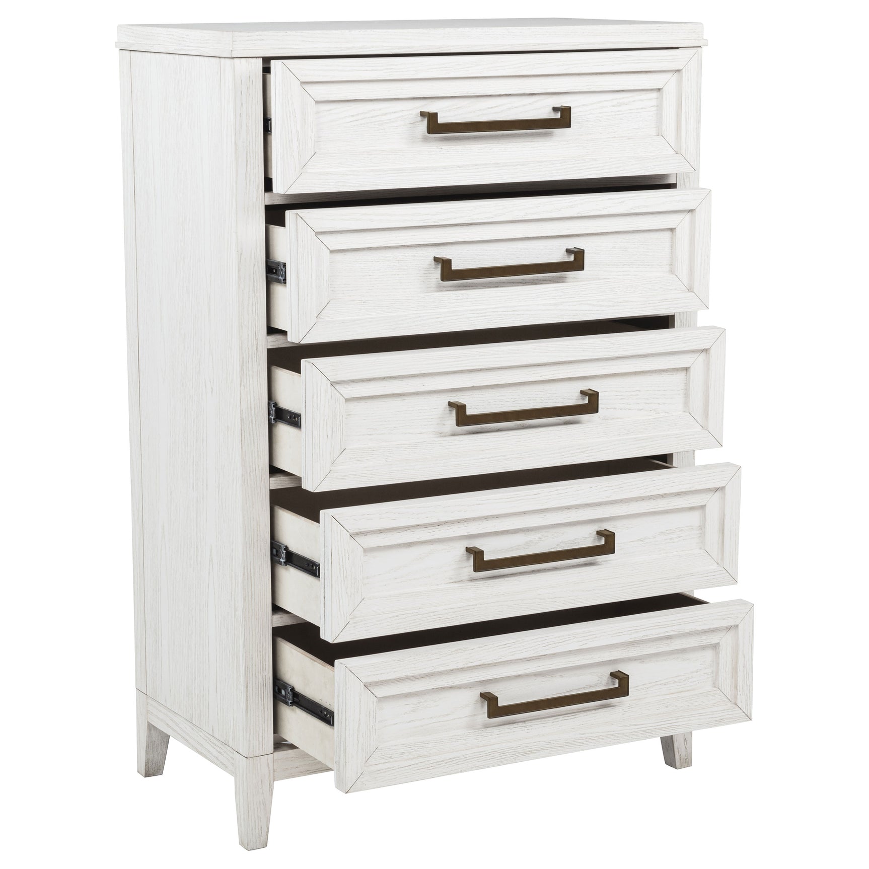 Marielle 5-drawer Bedroom Chest Distressed White - Tampa Furniture Outlet