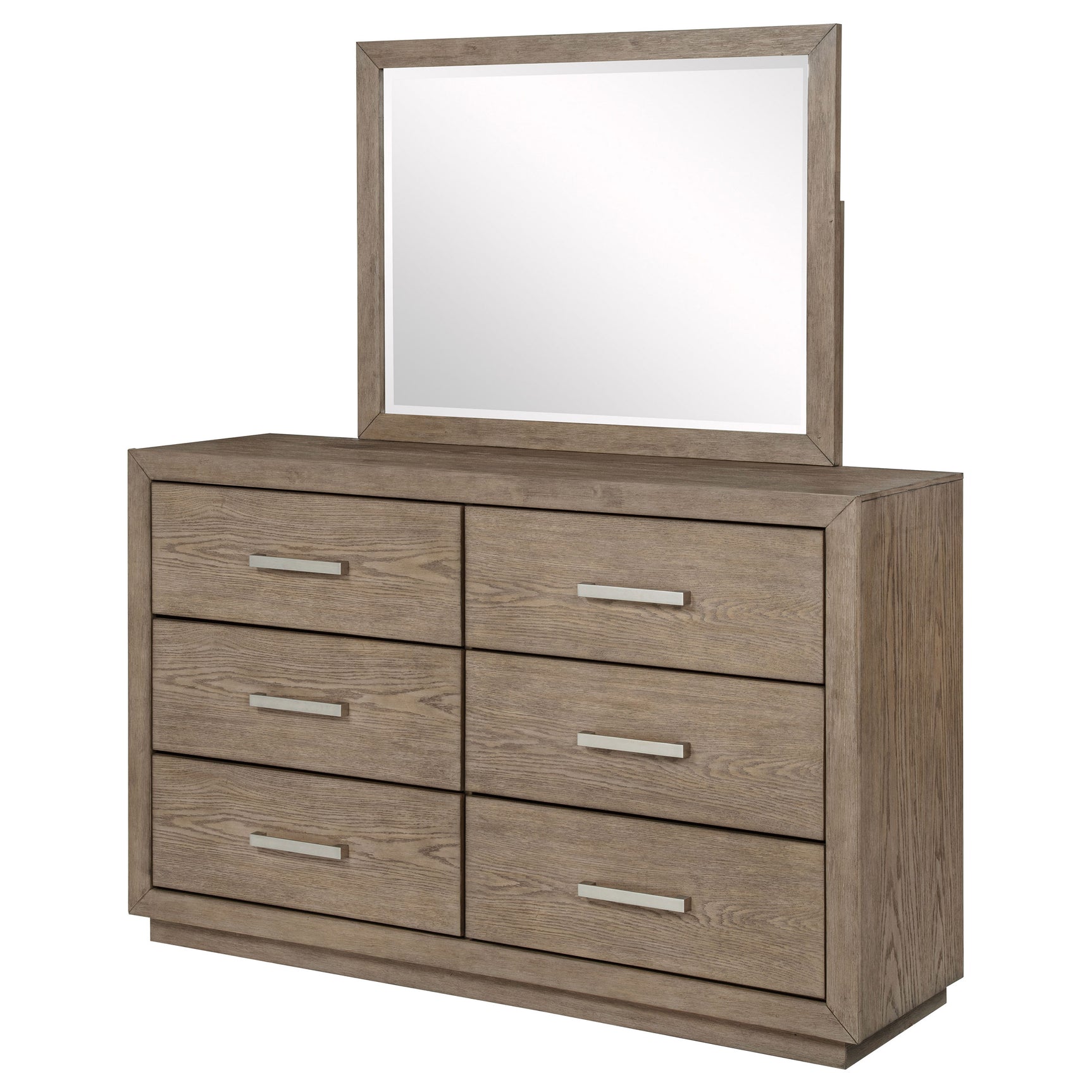 Kenora 6-drawer Dresser and Mirror Barley Brown - Tampa Furniture Outlet