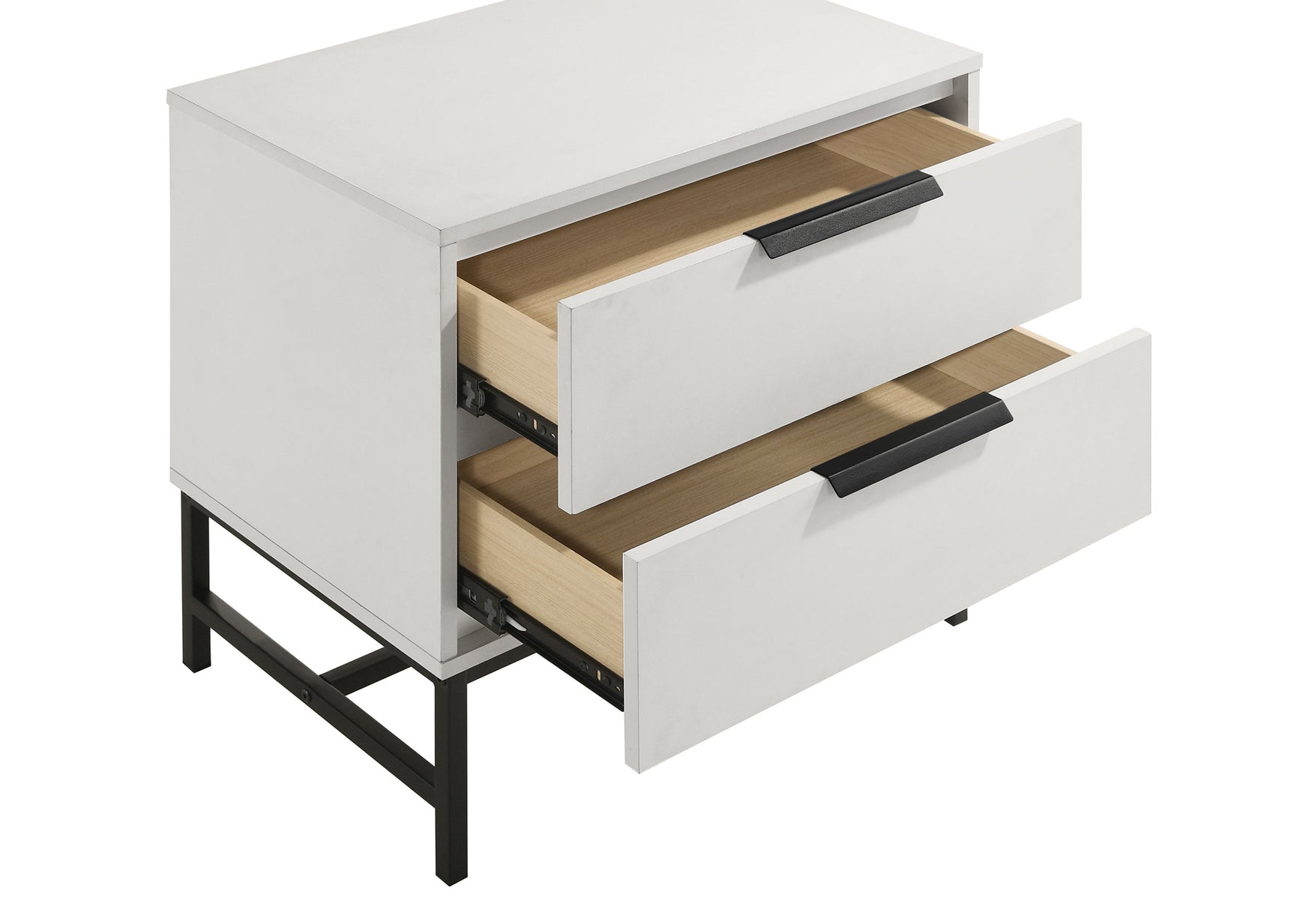 Sonora 2-drawer Nightstand Bedside Table White - Tampa Furniture Outlet