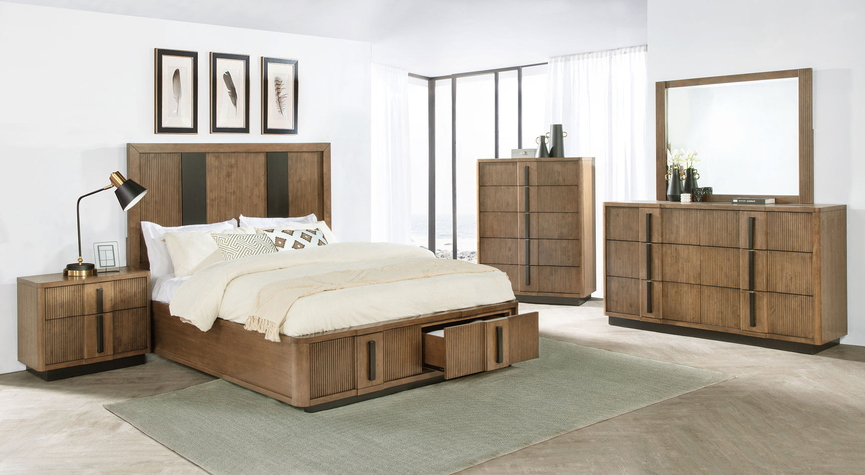 Tampa Furniture Outlet - Coaster - Terrace 5-piece Eastern King Bedroom Set Ash Brown - 224900KE-S5