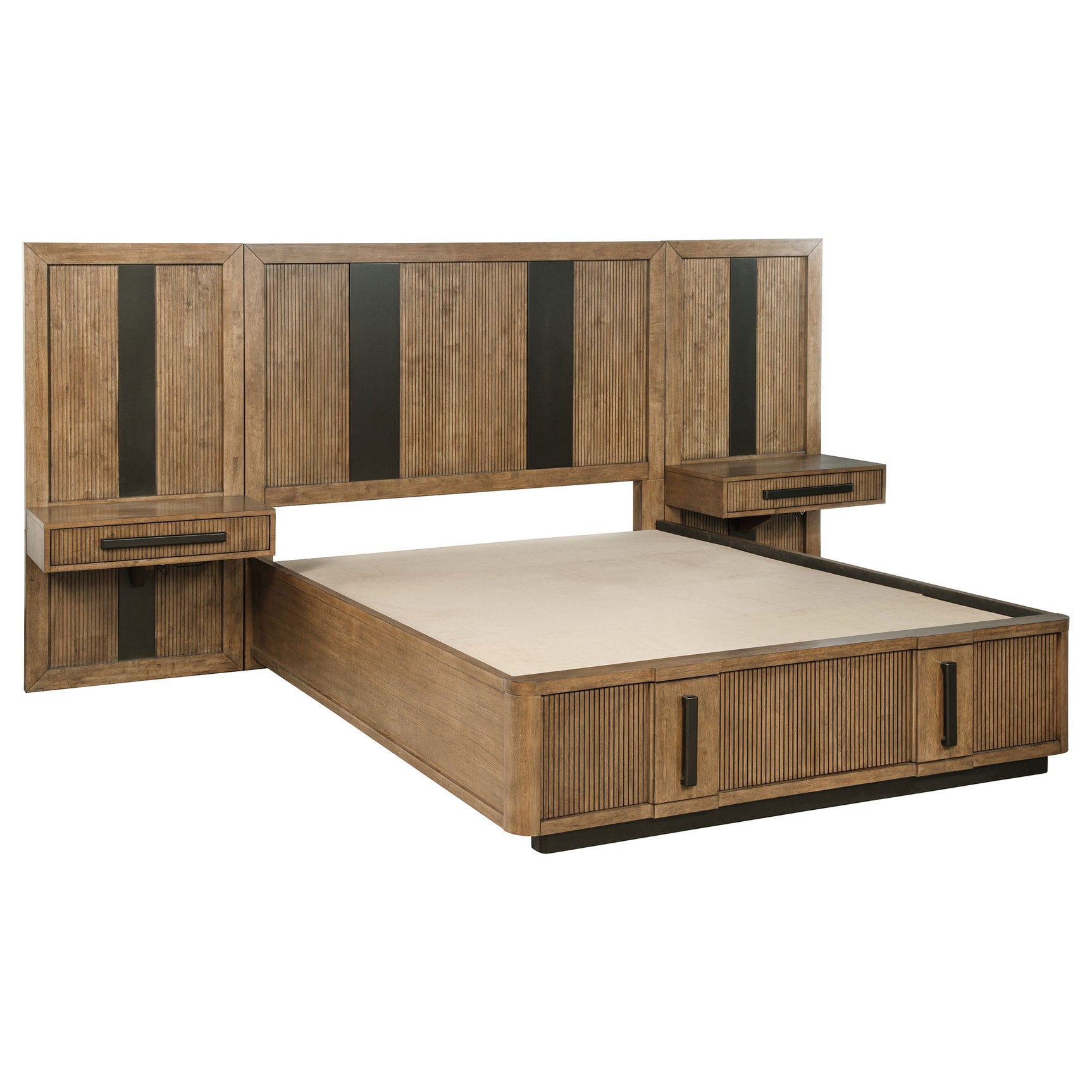 Tampa Furniture Outlet - Coaster - Terrace Queen Wall Panel Storage Bed Ash Brown - 224900Q-S3P