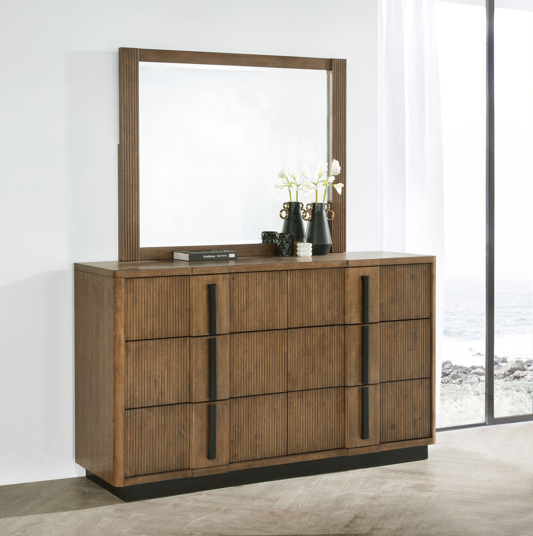 Terrace 6-drawer Dresser and Mirror Ash Brown - Tampa Furniture Outlet