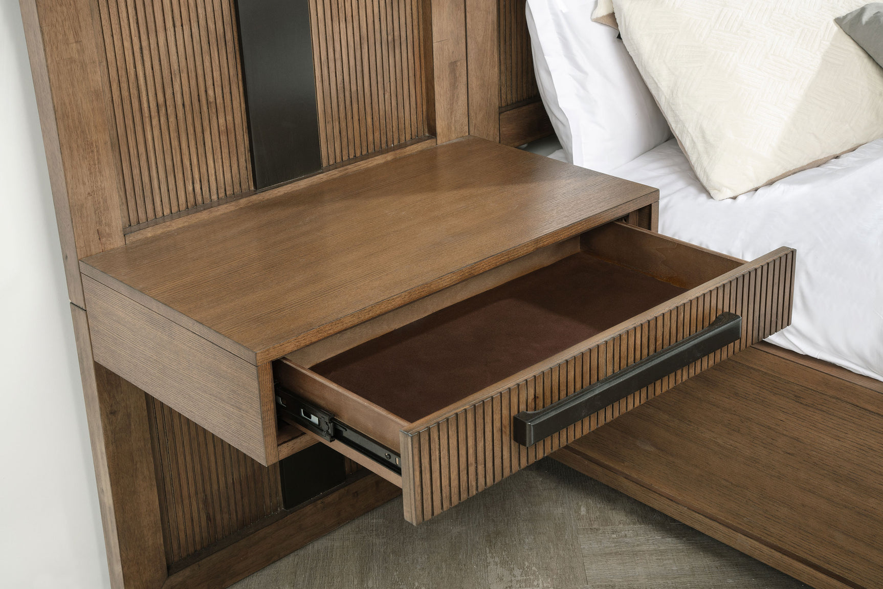 Tampa Furniture Outlet - Coaster - Terrace 2-piece Wall Panel with Nightstand Set Ash Brown - 224907