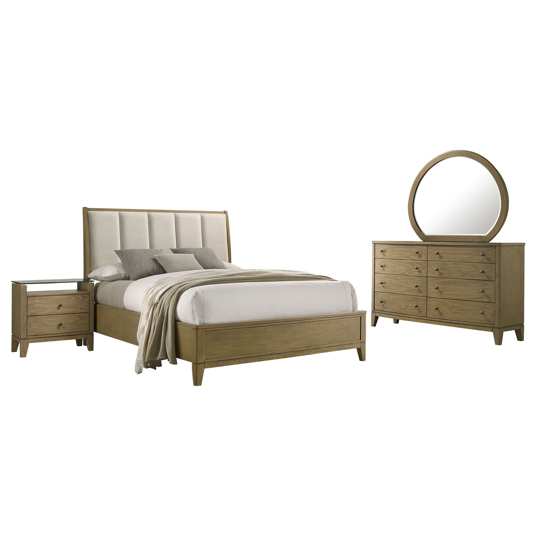 Granada 4-piece California King Bedroom Set Natural Pine - Tampa Furniture Outlet