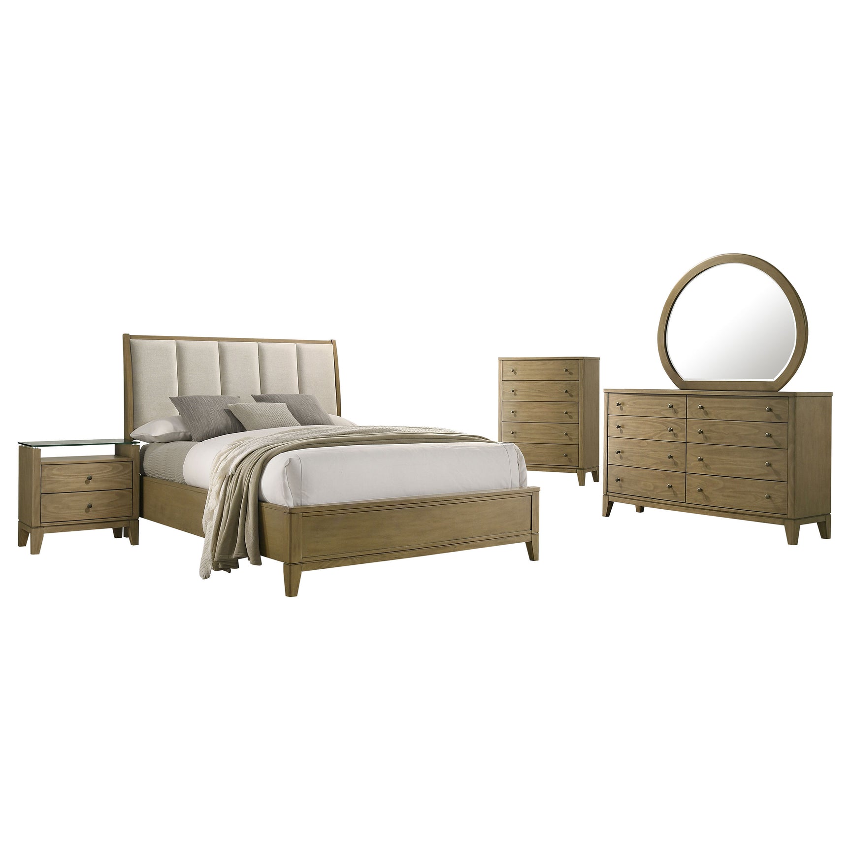 Granada 5-piece California King Bedroom Set Natural Pine - Tampa Furniture Outlet