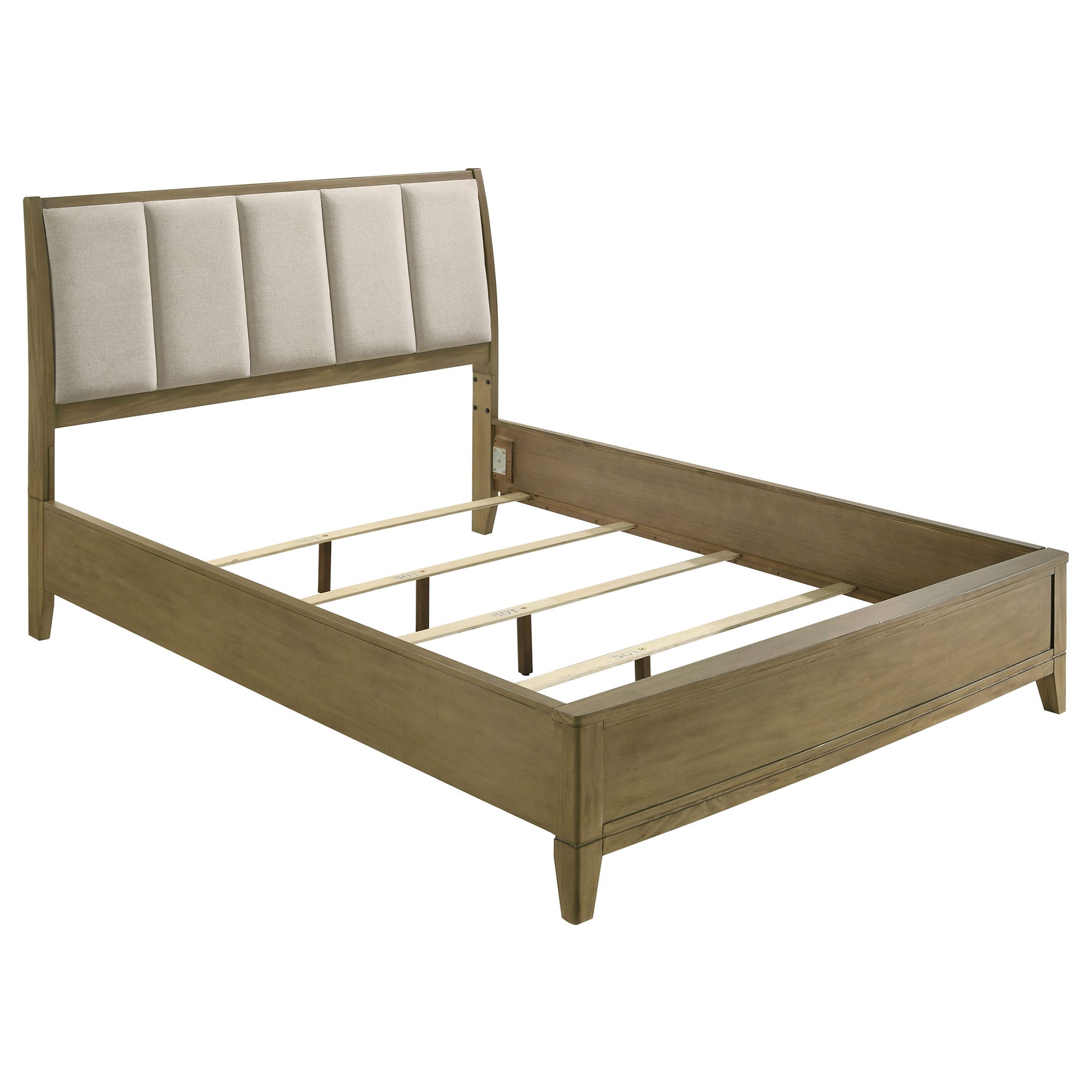 Tampa Furniture Outlet - Coaster - Granada Upholstered California King Panel Bed Natural Pine - 224921KW