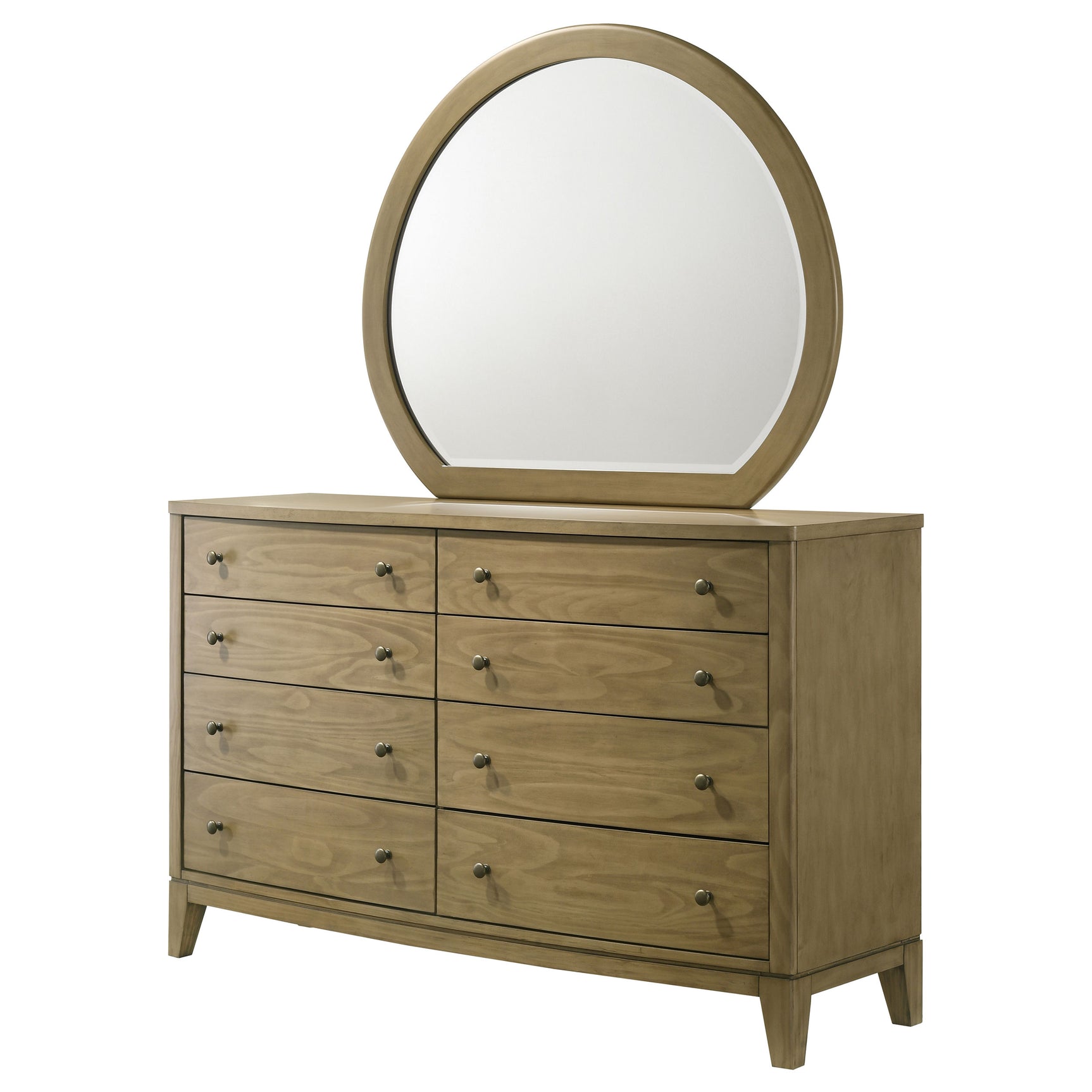 Granada 8-drawer Dresser and Mirror Natural Pine - Tampa Furniture Outlet