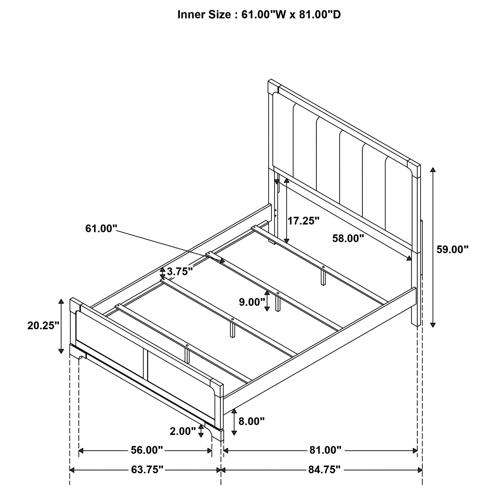 Gran Park 59-inch Queen Panel Bed Dark Cocoa - Tampa Furniture Outlet
