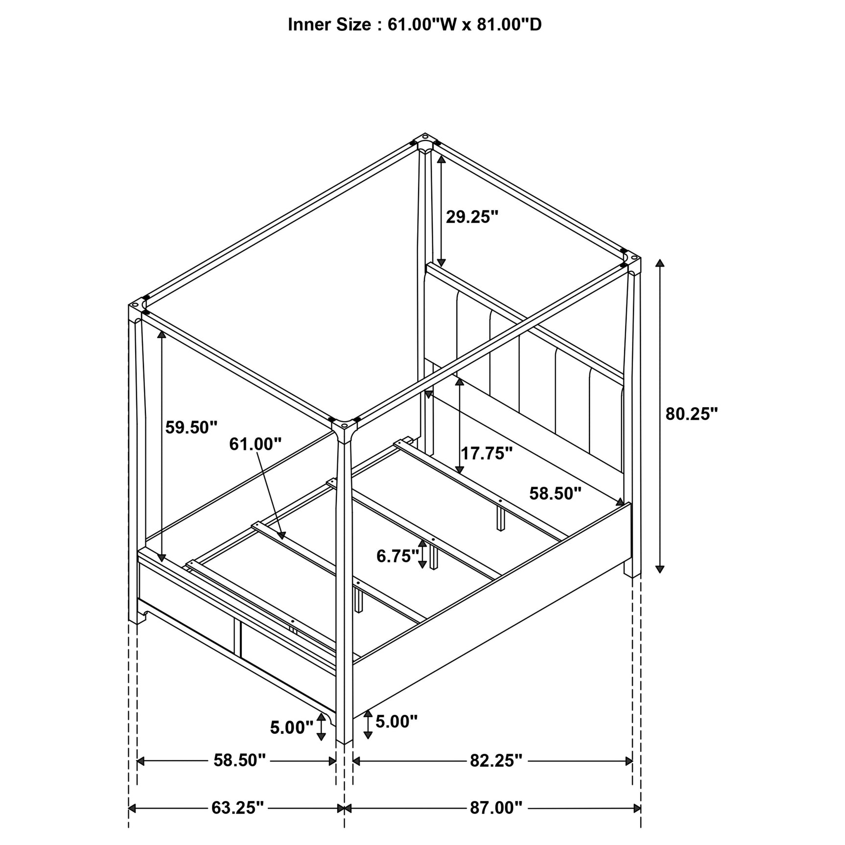 Gran Park Queen Canopy Bed Dark Cocoa - Tampa Furniture Outlet