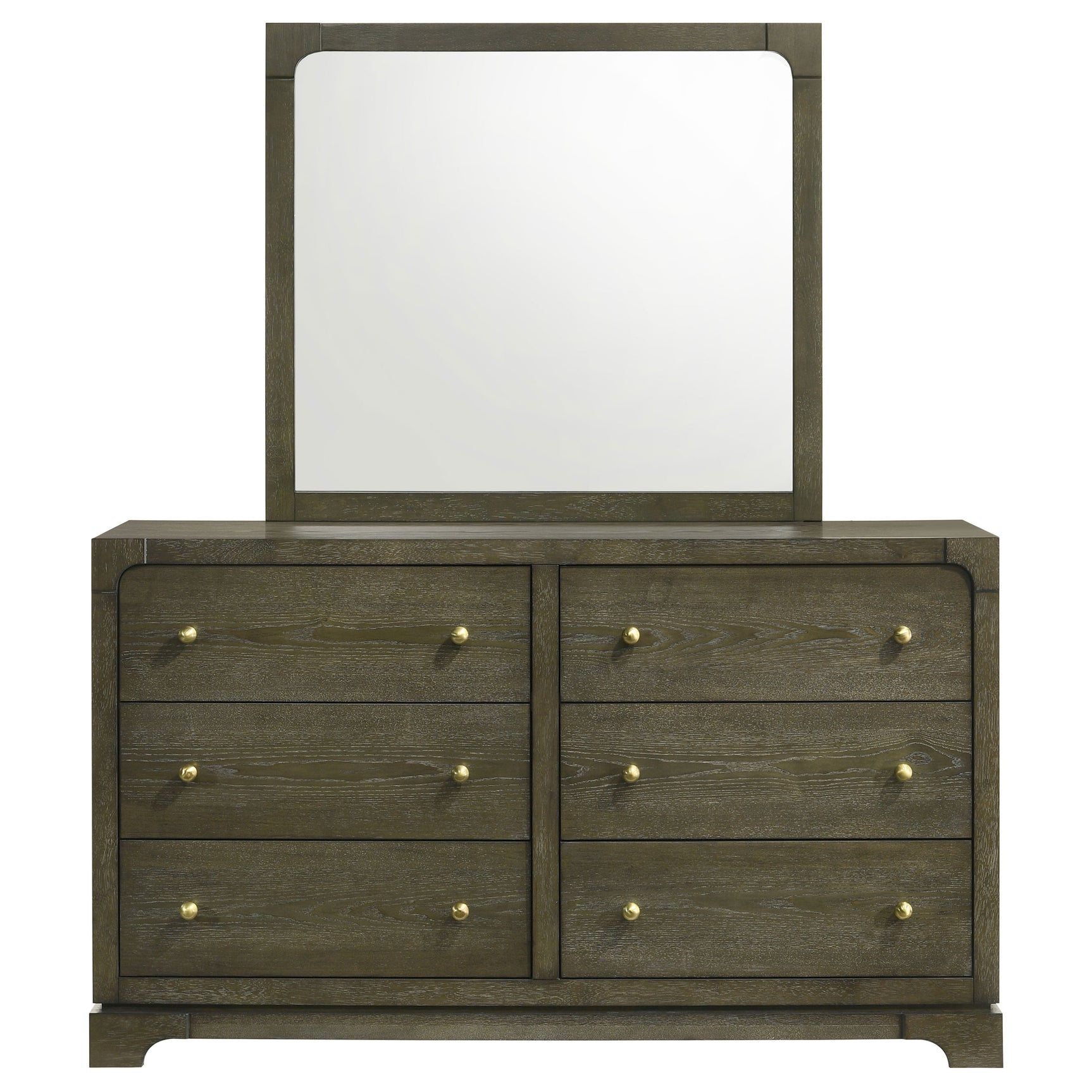 Gran Park 6-drawer Dresser and Mirror Dark Cocoa - Tampa Furniture Outlet