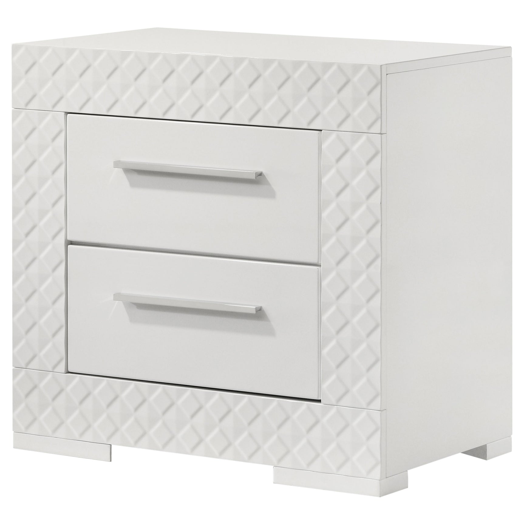 Ives 2-drawer Nightstand Bedside Table White High Gloss - Tampa Furniture Outlet