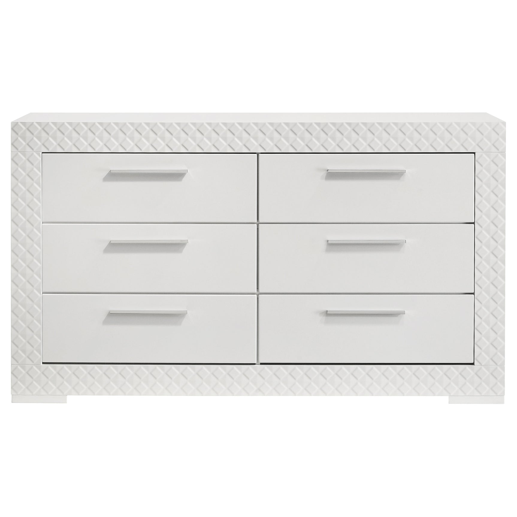 Ives 6-drawer Dresser Cabinet White High Gloss - Tampa Furniture Outlet