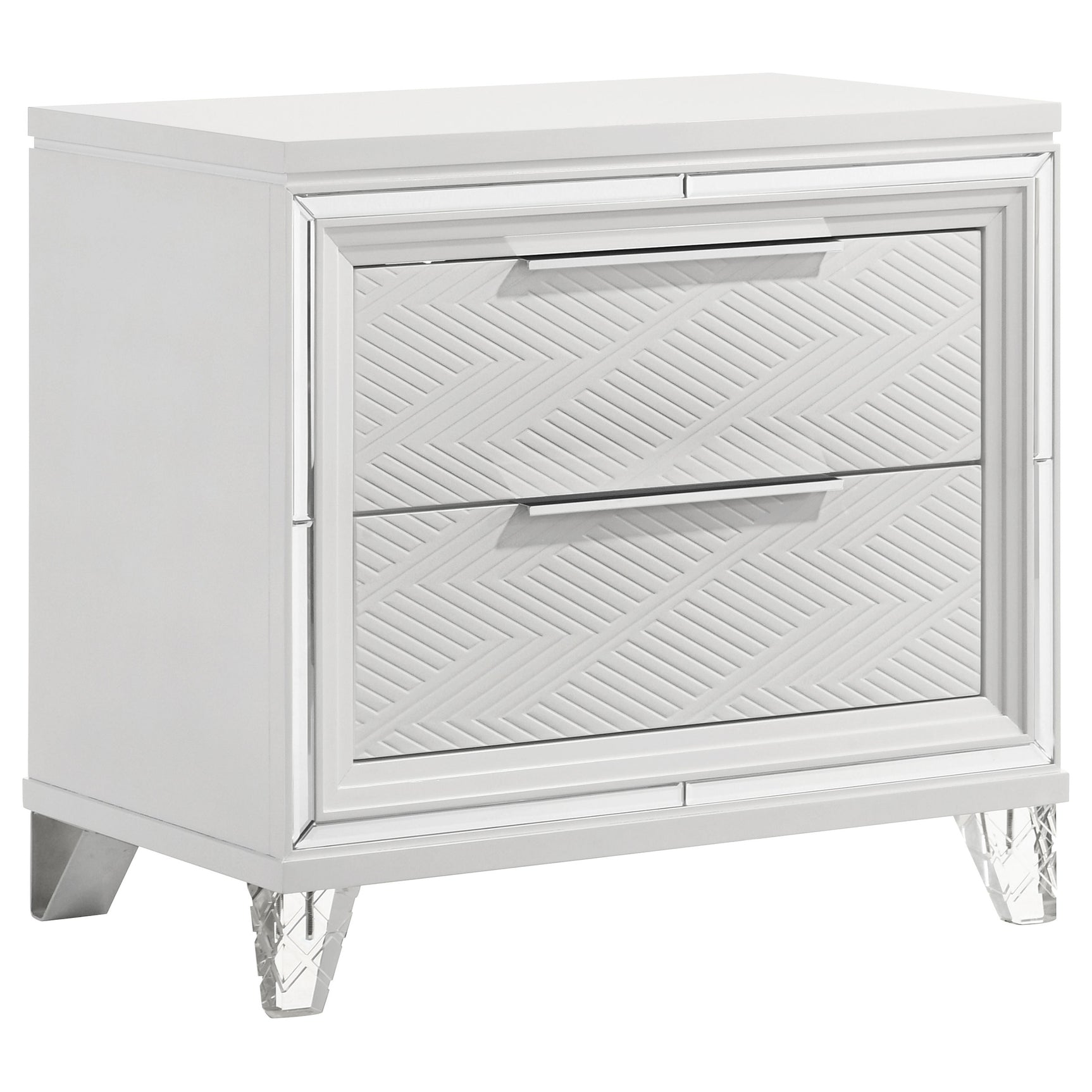 Tampa Furniture Outlet - Coaster - Marmore 2-drawer Nightstand Bedside Table White - 224962