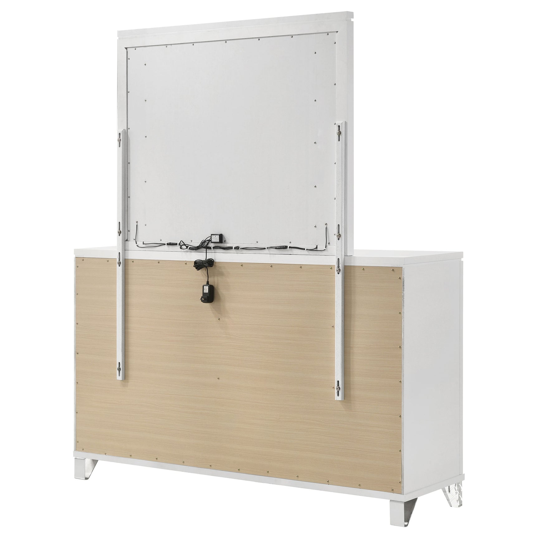 Marmore 9-drawer Dresser and LED Mirror White - Tampa Furniture Outlet