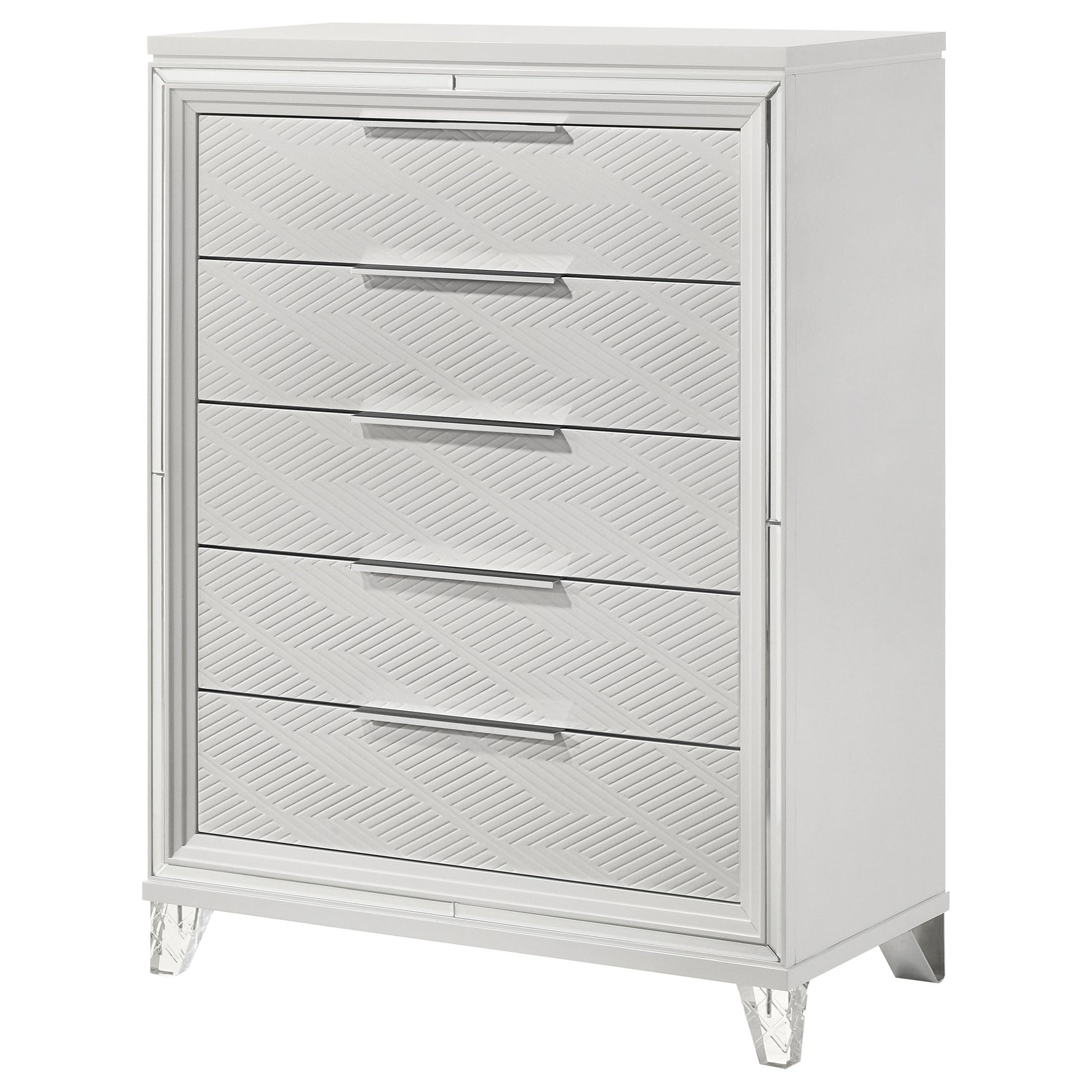 Marmore 5-drawer Bedroom Chest of Drawers White - Tampa Furniture Outlet
