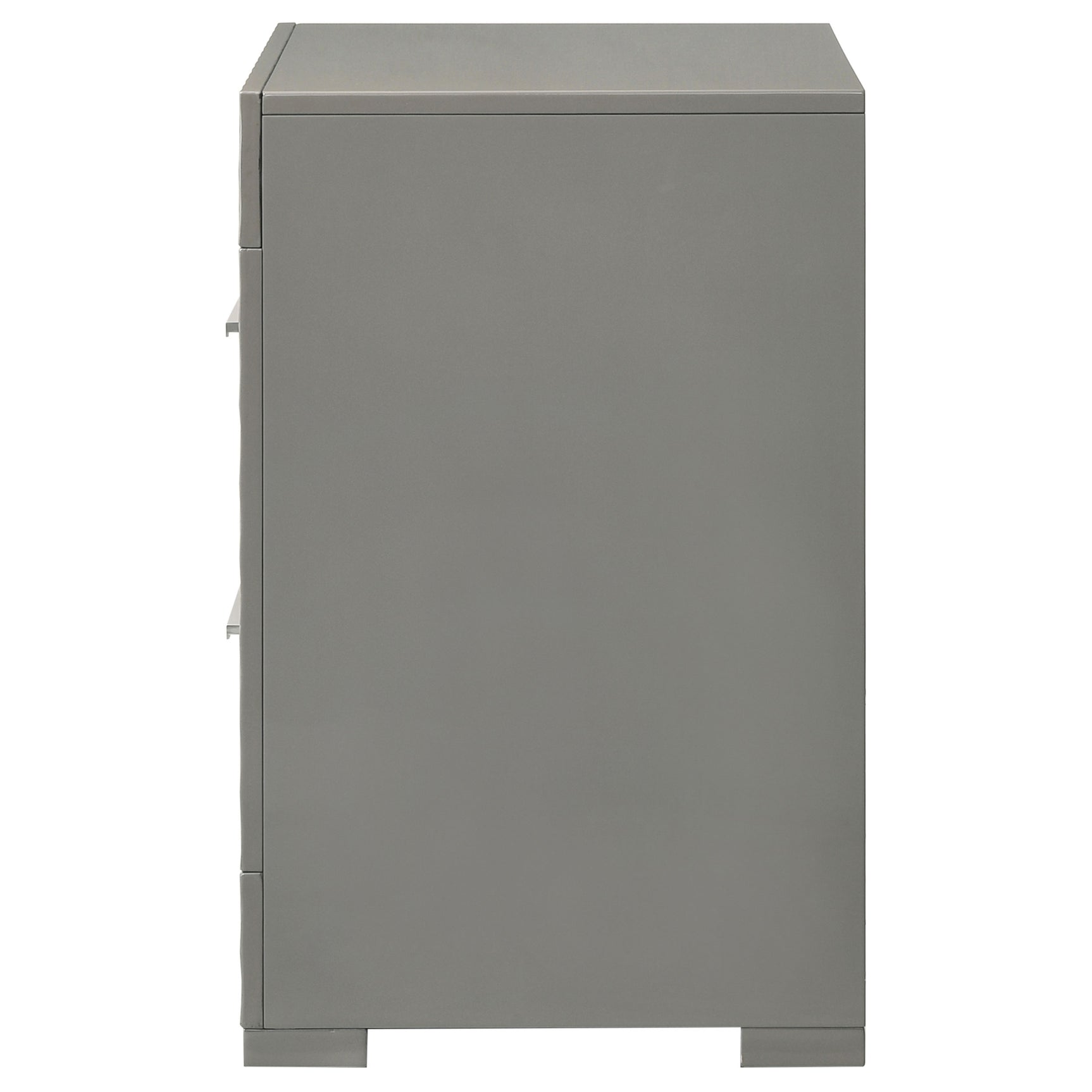Ives 2-drawer Nightstand Bedside Table Grey High Gloss - Tampa Furniture Outlet
