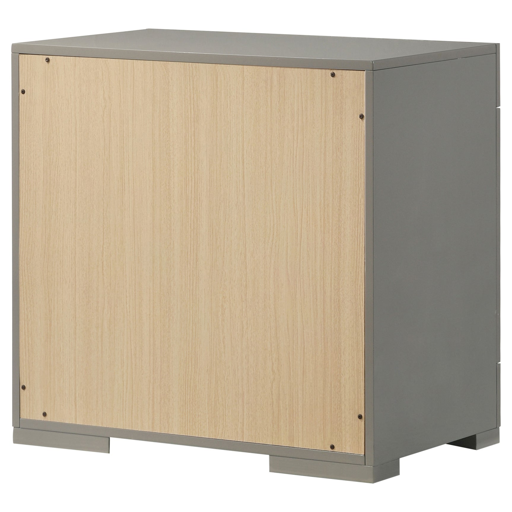 Ives 2-drawer Nightstand Bedside Table Grey High Gloss - Tampa Furniture Outlet