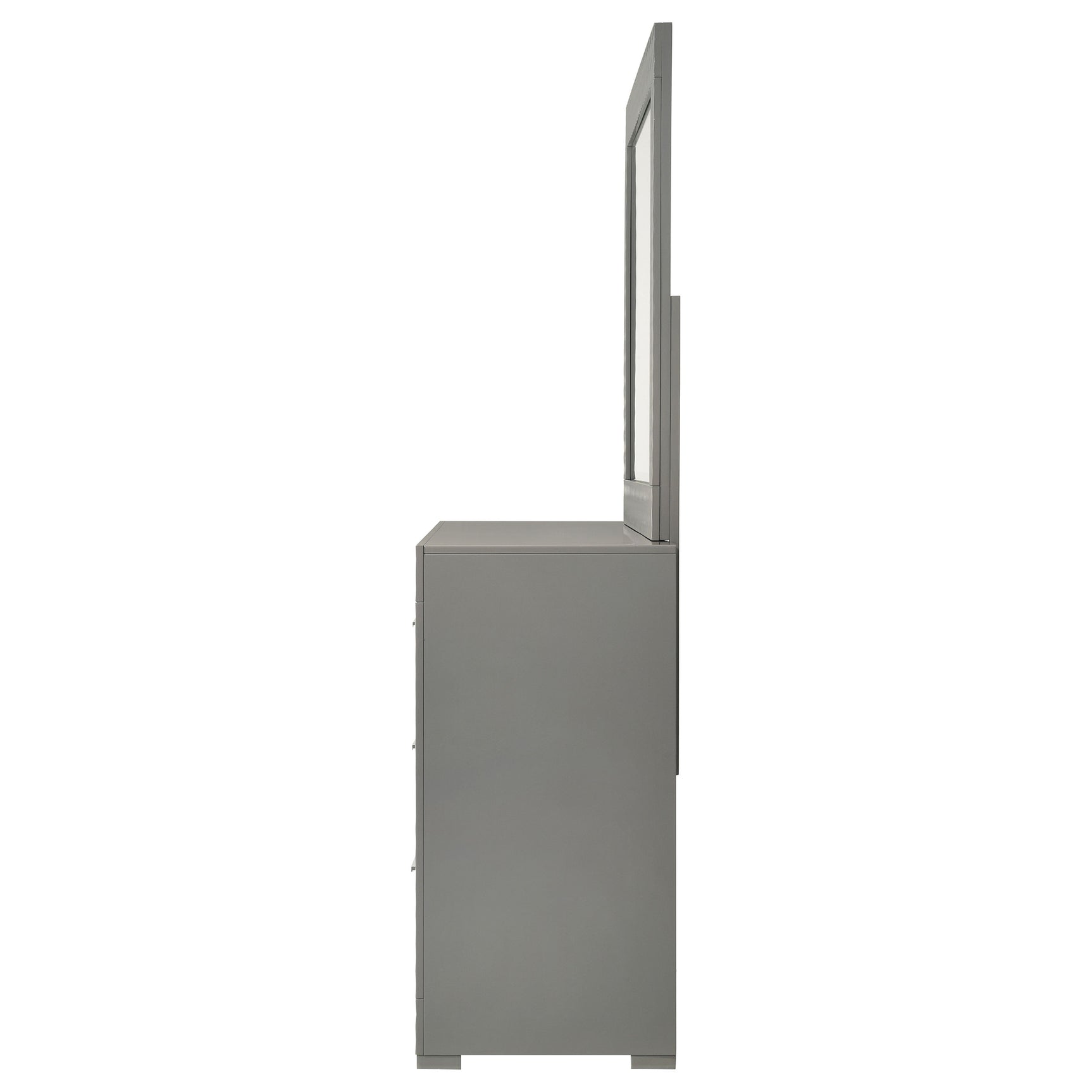 Ives 6-drawer Dresser and Mirror Grey High Gloss - Tampa Furniture Outlet