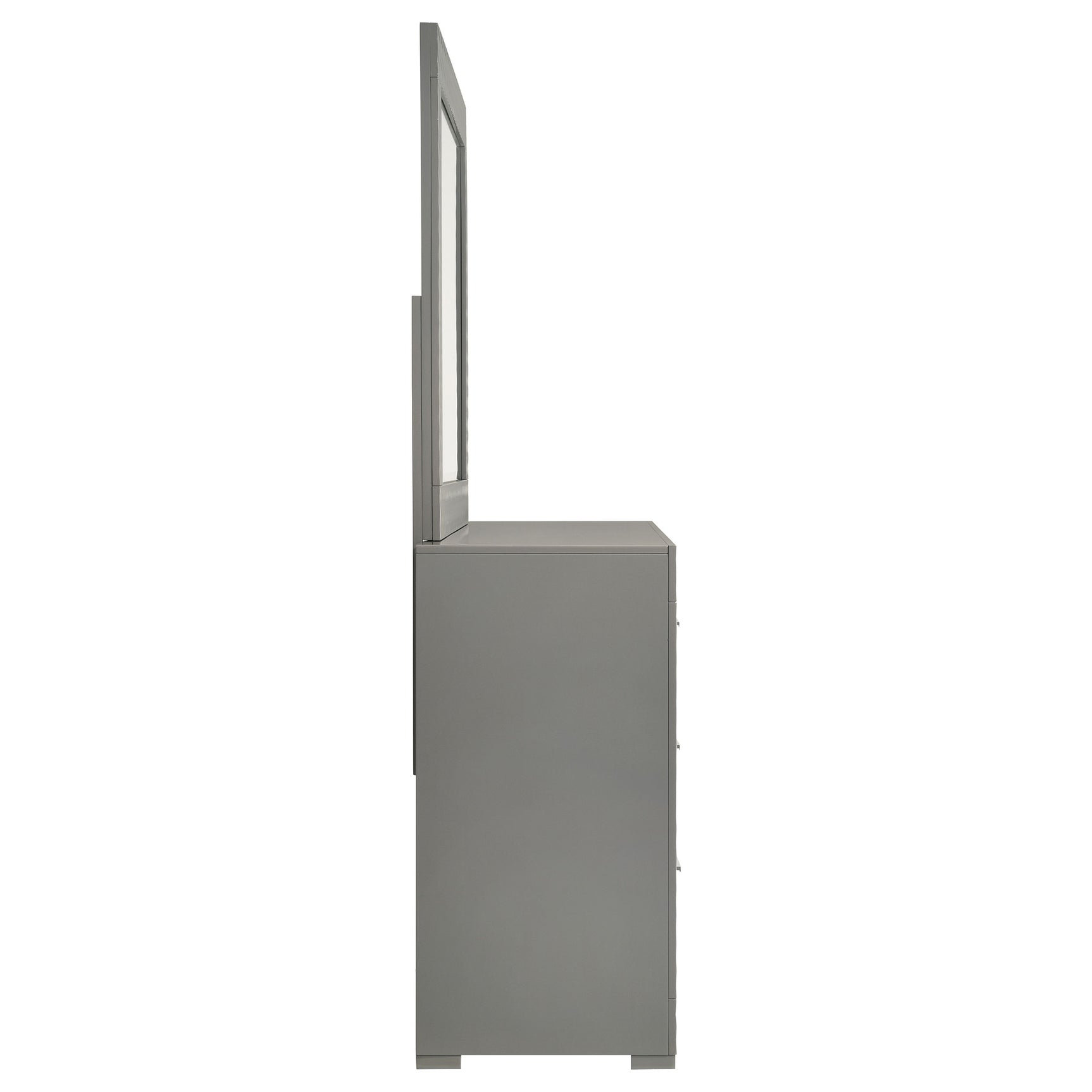 Ives 6-drawer Dresser and Mirror Grey High Gloss - Tampa Furniture Outlet