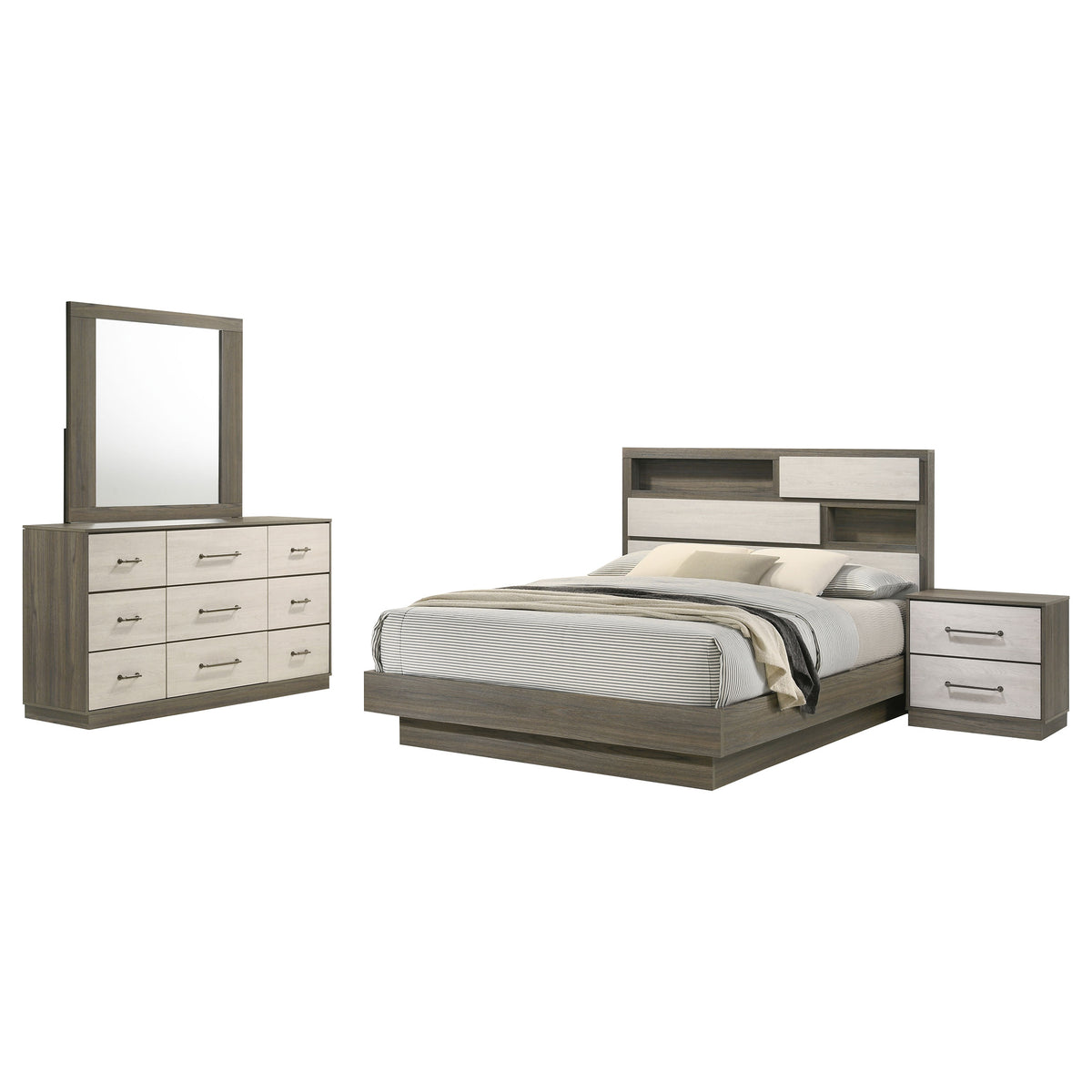 Fenwick 4-piece Eastern King Bedroom Set Grey Oak