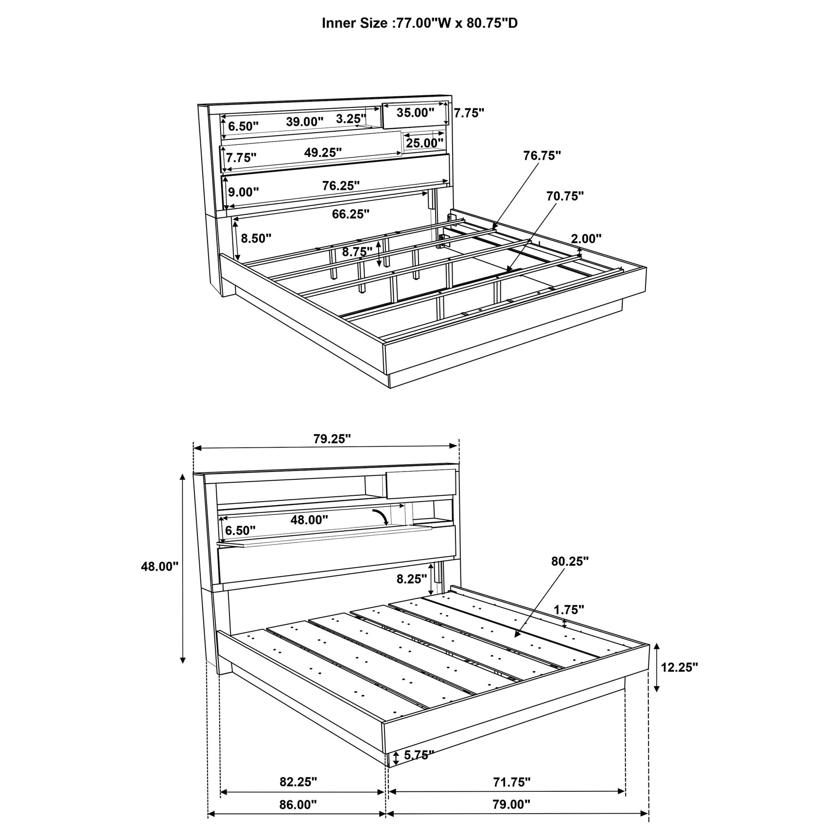 Fenwick 4-piece Eastern King Bedroom Set Grey Oak - Tampa Furniture Outlet