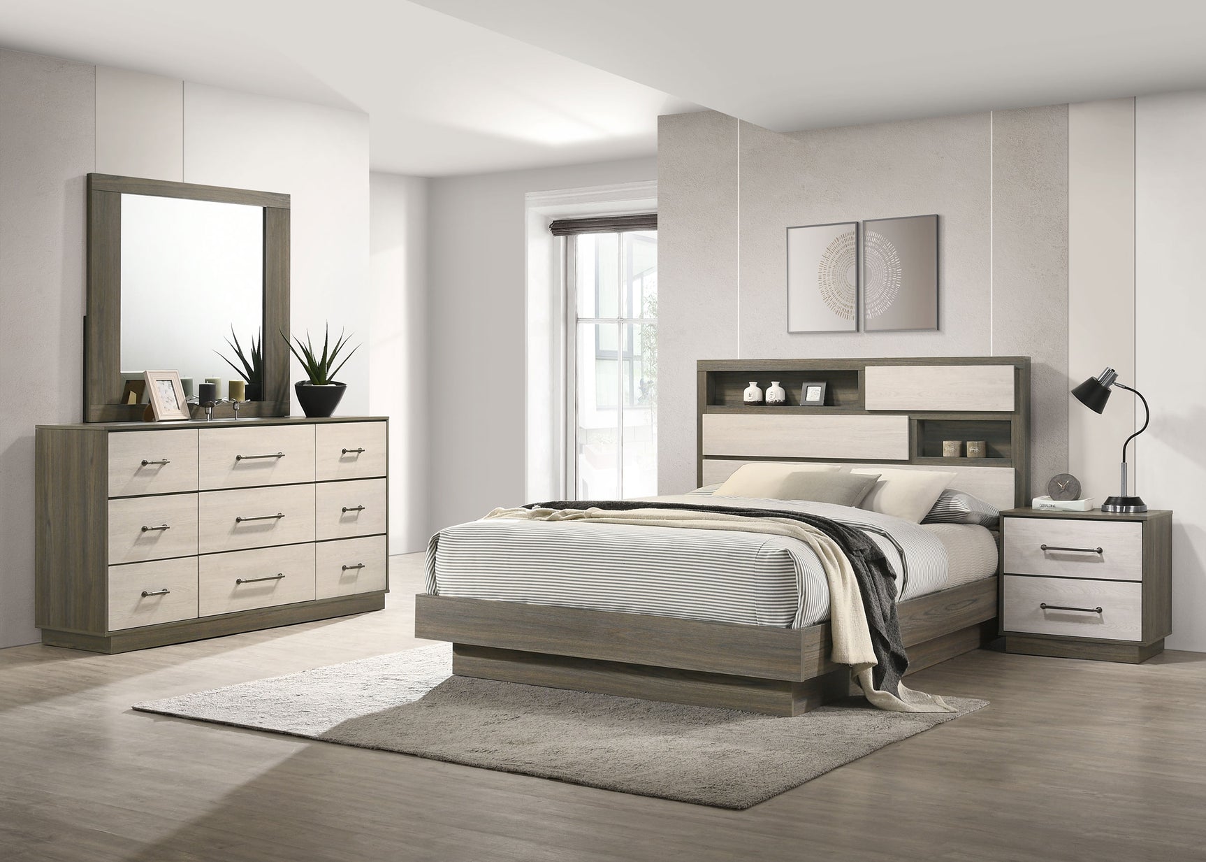 Tampa Furniture Outlet - Coaster - Fenwick 4-piece California King Bedroom Set Grey Oak - 224981KW-S4