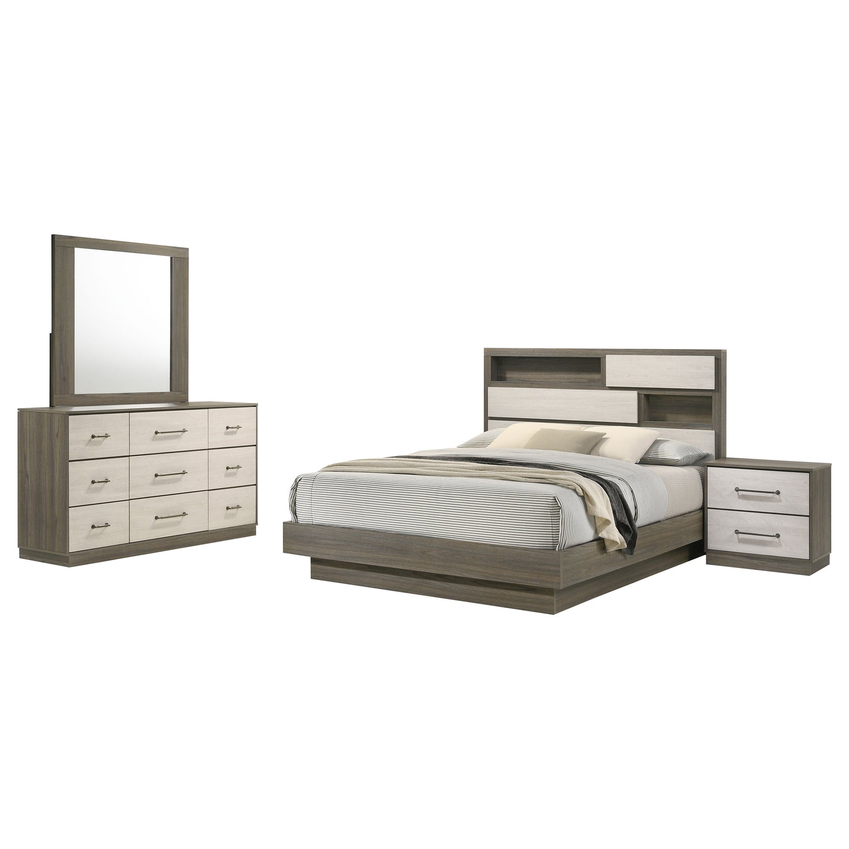 Fenwick 4-piece Queen Bedroom Set Grey Oak - Tampa Furniture Outlet