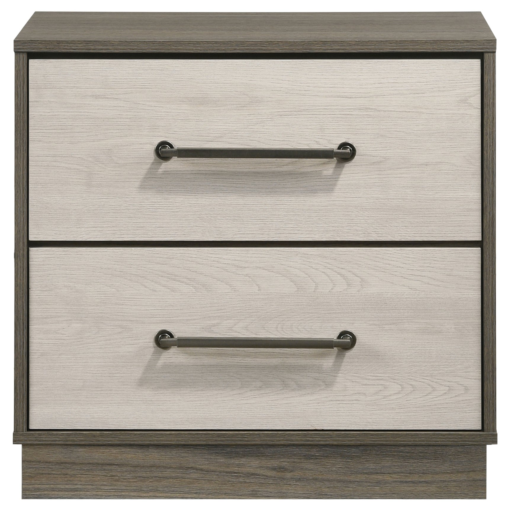 Fenwick 2-drawer Nightstand Bedside Table Grey Oak
