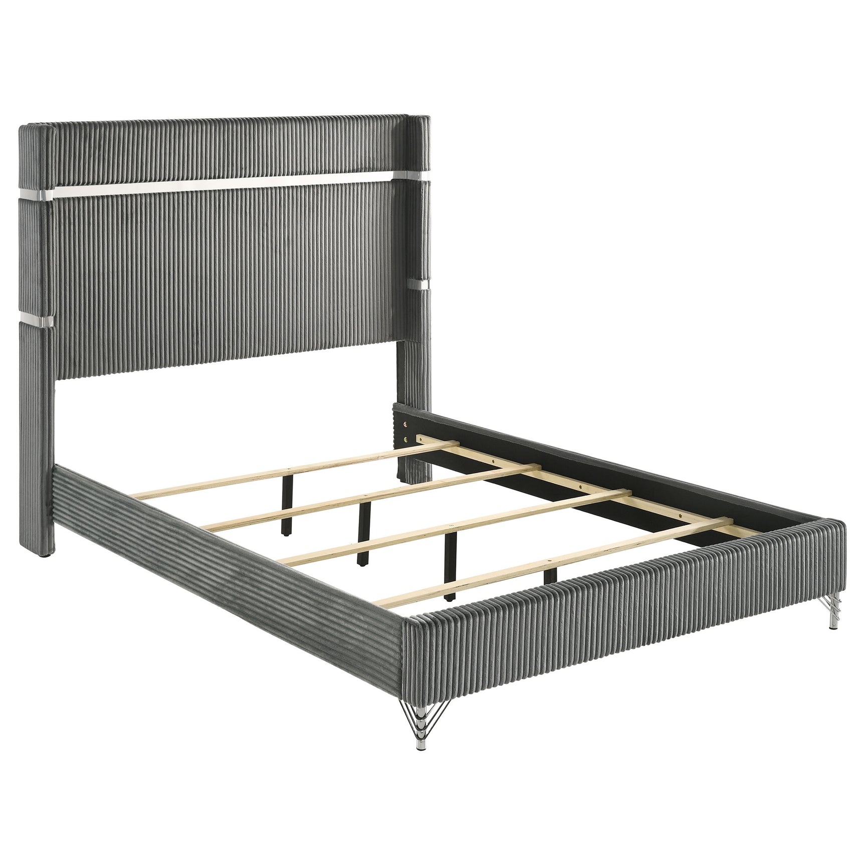 Lucia 4-piece Eastern King Bedroom Set Grey and Black - Tampa Furniture Outlet