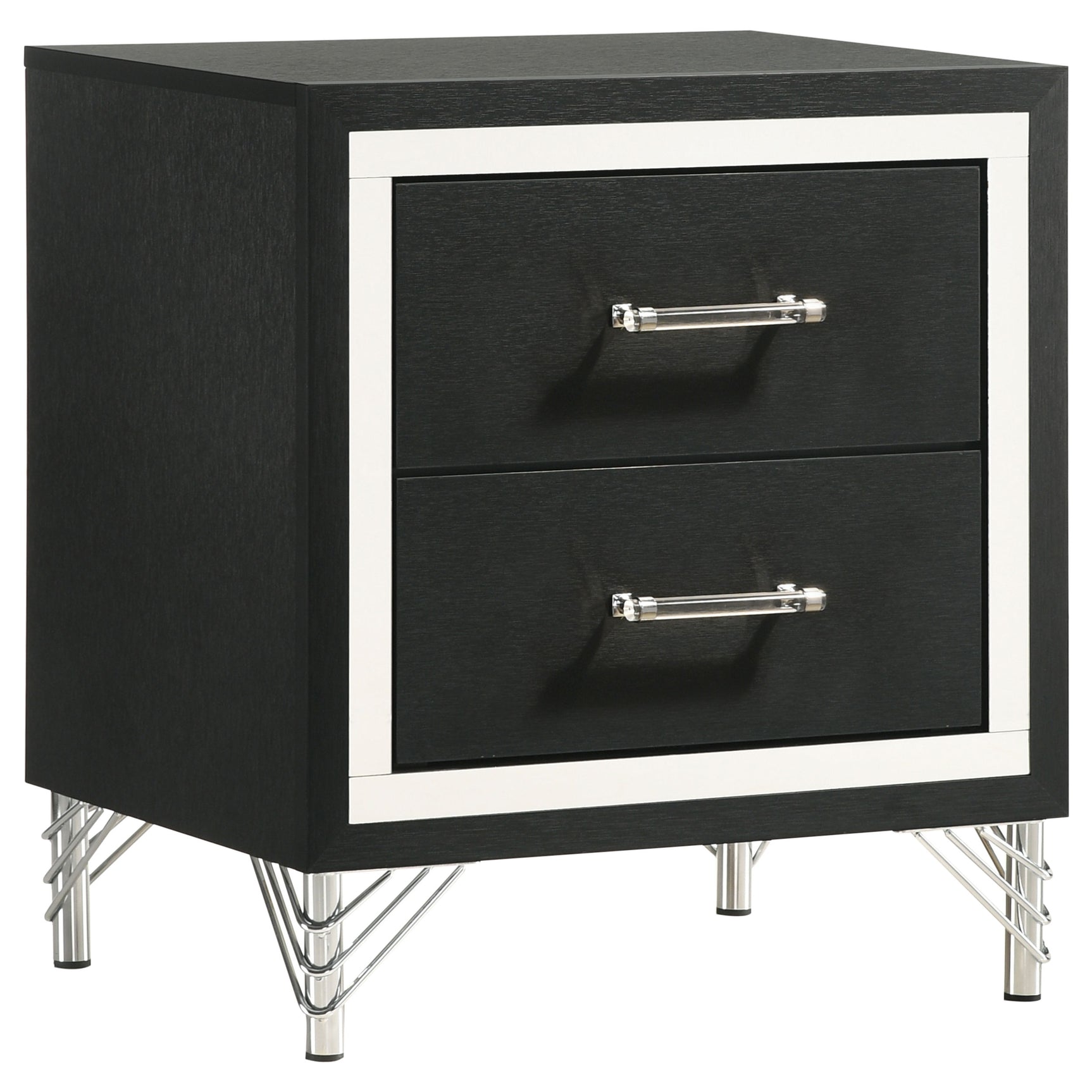 Tampa Furniture Outlet - Coaster - Lucia 2-drawer Nightstand Bedside Table Black - 224992