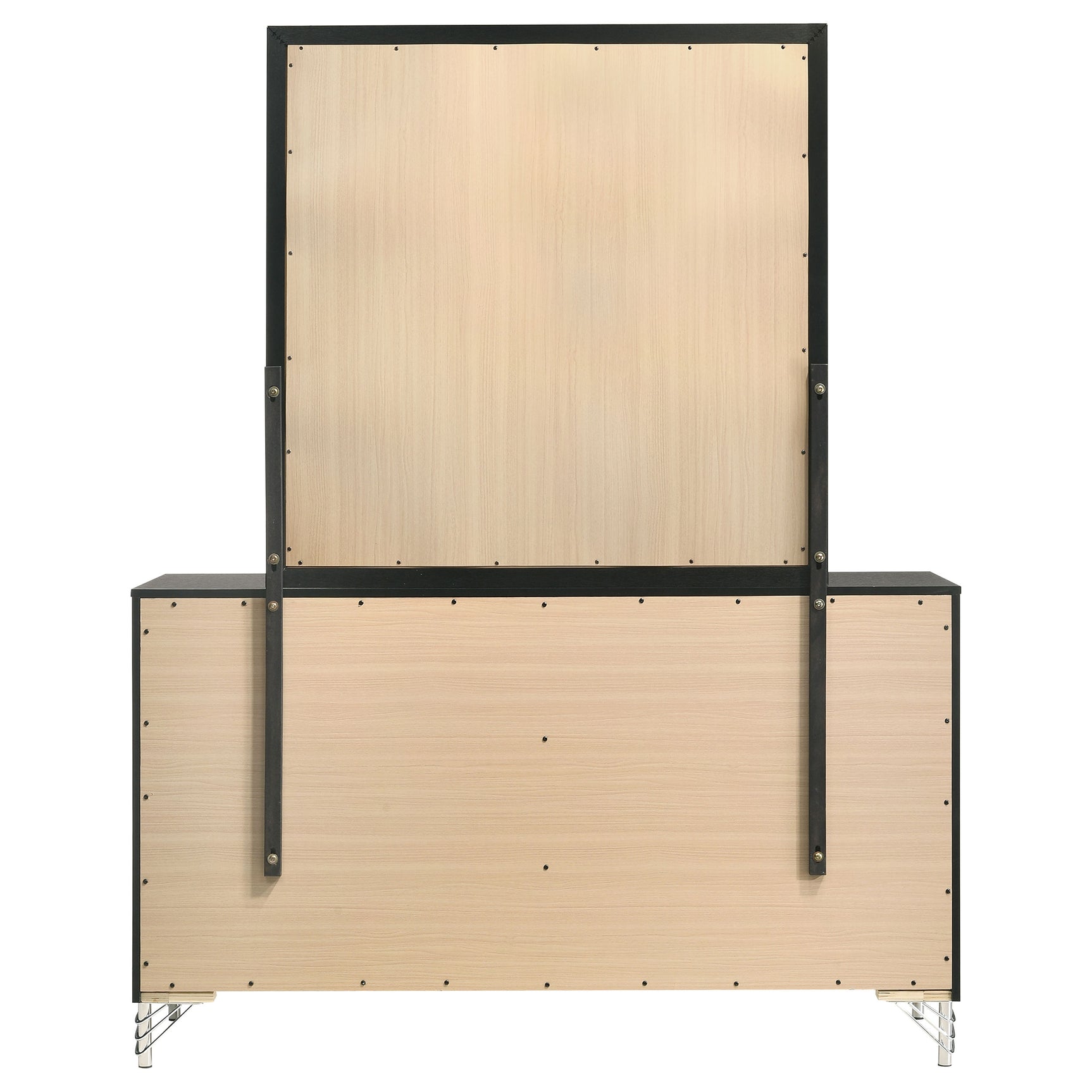 Lucia 6-drawer Dresser and Mirror Black - Tampa Furniture Outlet