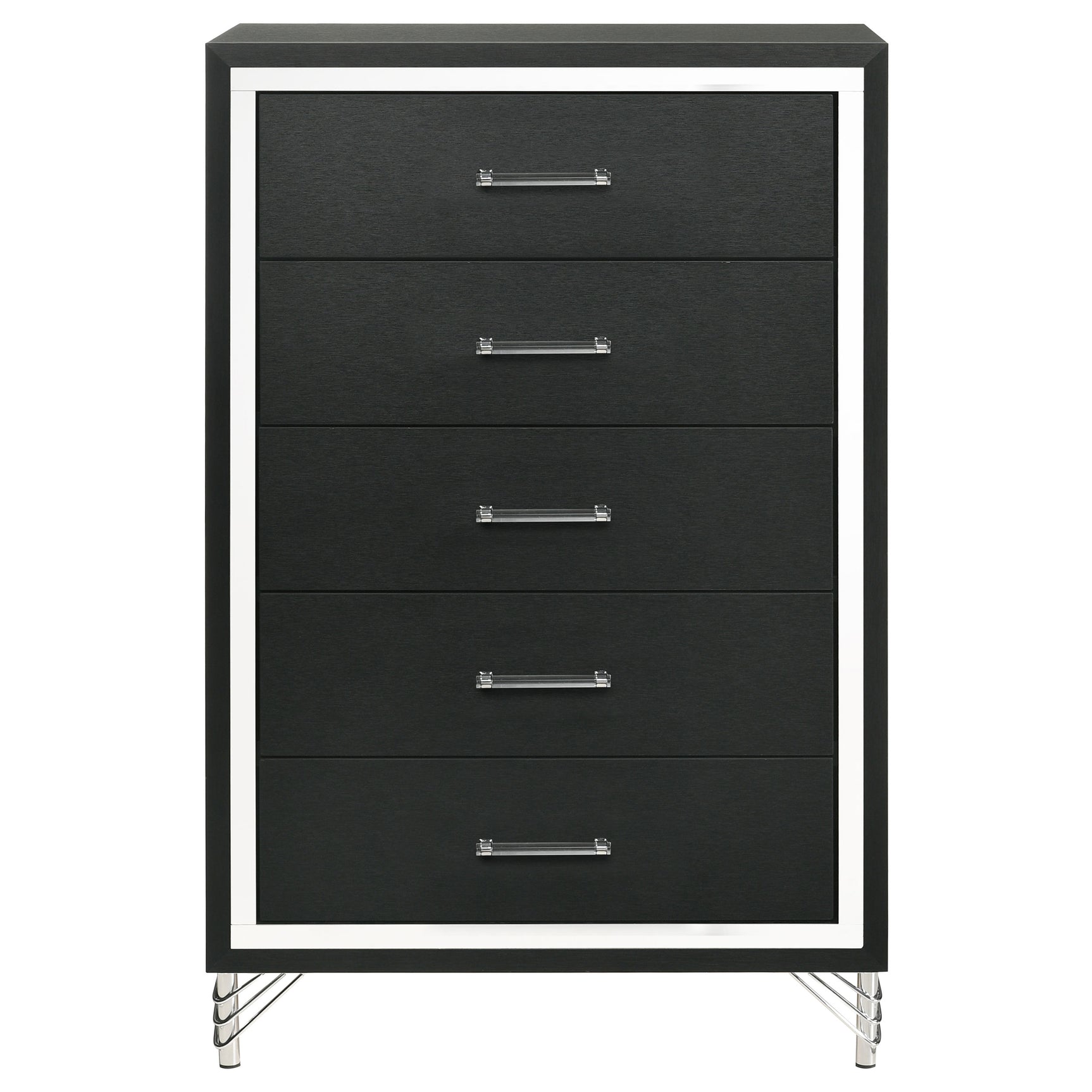 Lucia 5-drawer Bedroom Chest of Drawers Black - Tampa Furniture Outlet