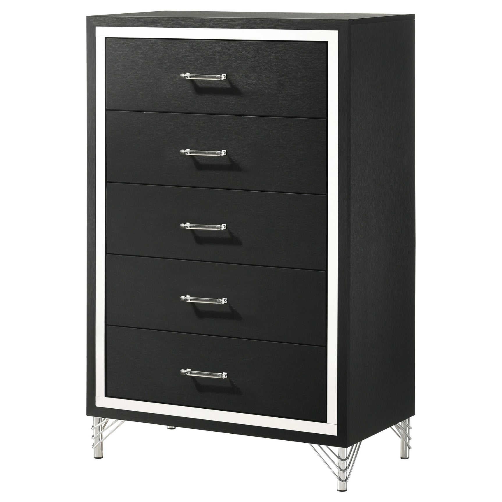 Lucia 5-drawer Bedroom Chest of Drawers Black - Tampa Furniture Outlet