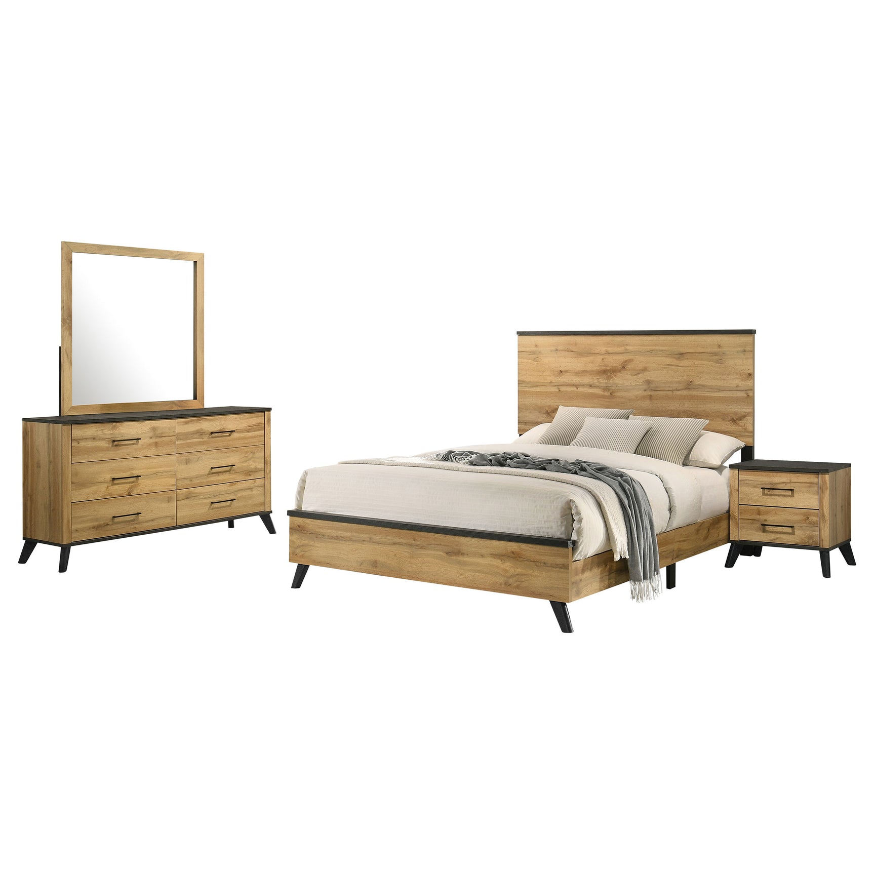 Kaywood 4-piece Queen Bedroom Set Natural Pine - Tampa Furniture Outlet