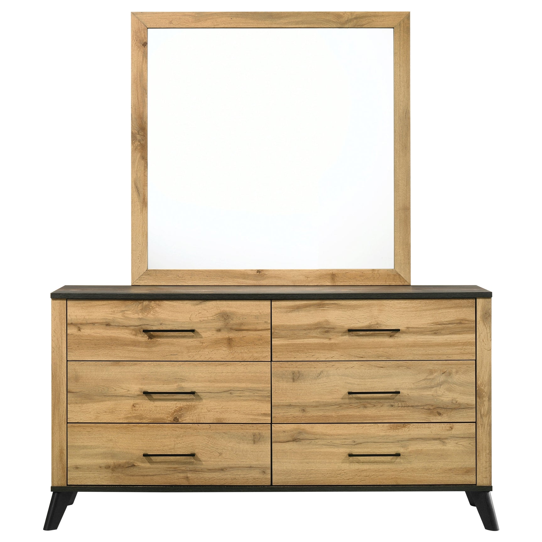 Kaywood 6-drawer Dresser and Mirror Natural Pine - Tampa Furniture Outlet