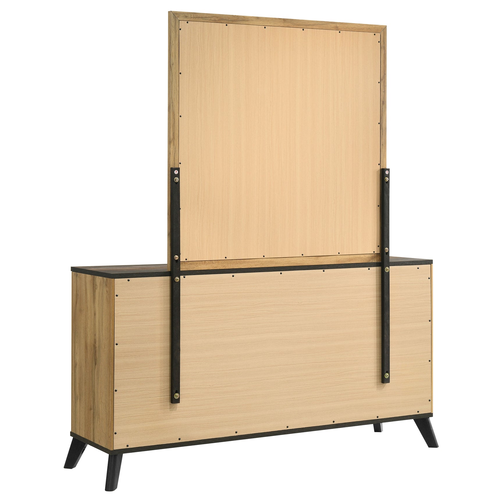 Kaywood 6-drawer Dresser and Mirror Natural Pine - Tampa Furniture Outlet