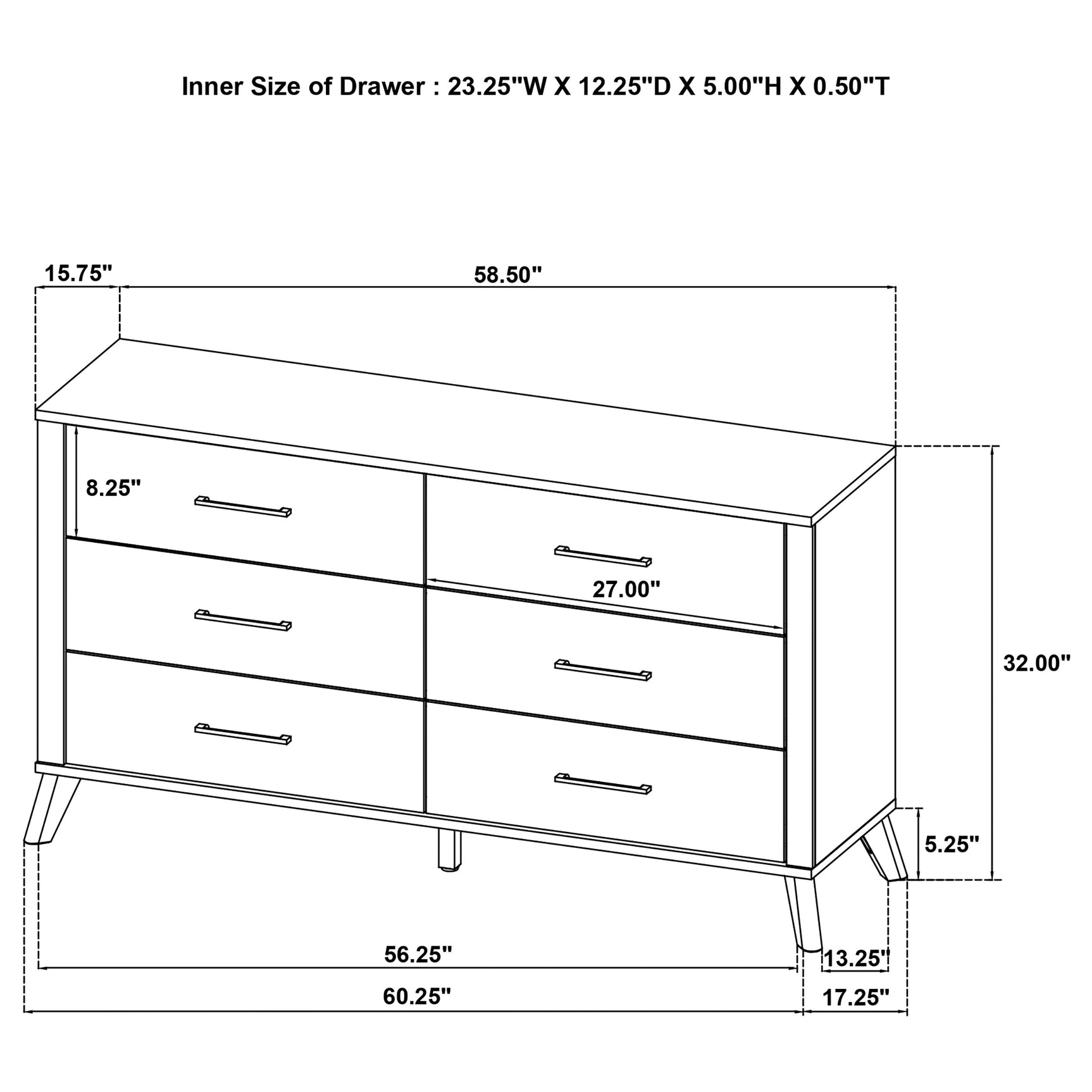 Kaywood 6-drawer Dresser Cabinet Natural Pine - Tampa Furniture Outlet