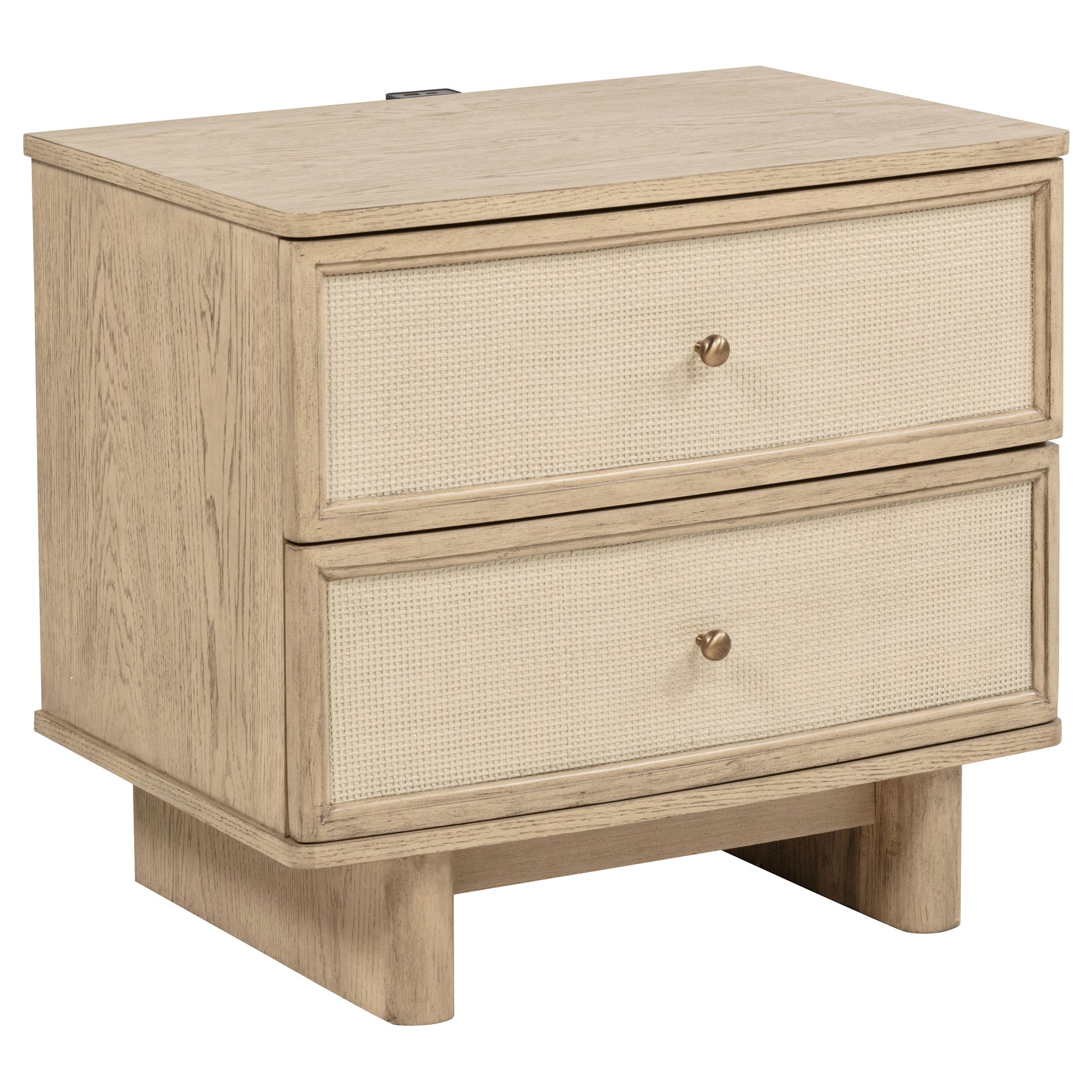 Tampa Furniture Outlet - Coaster - Kailani 2-drawer Nightstand Bedside Table Beige Oak - 225042