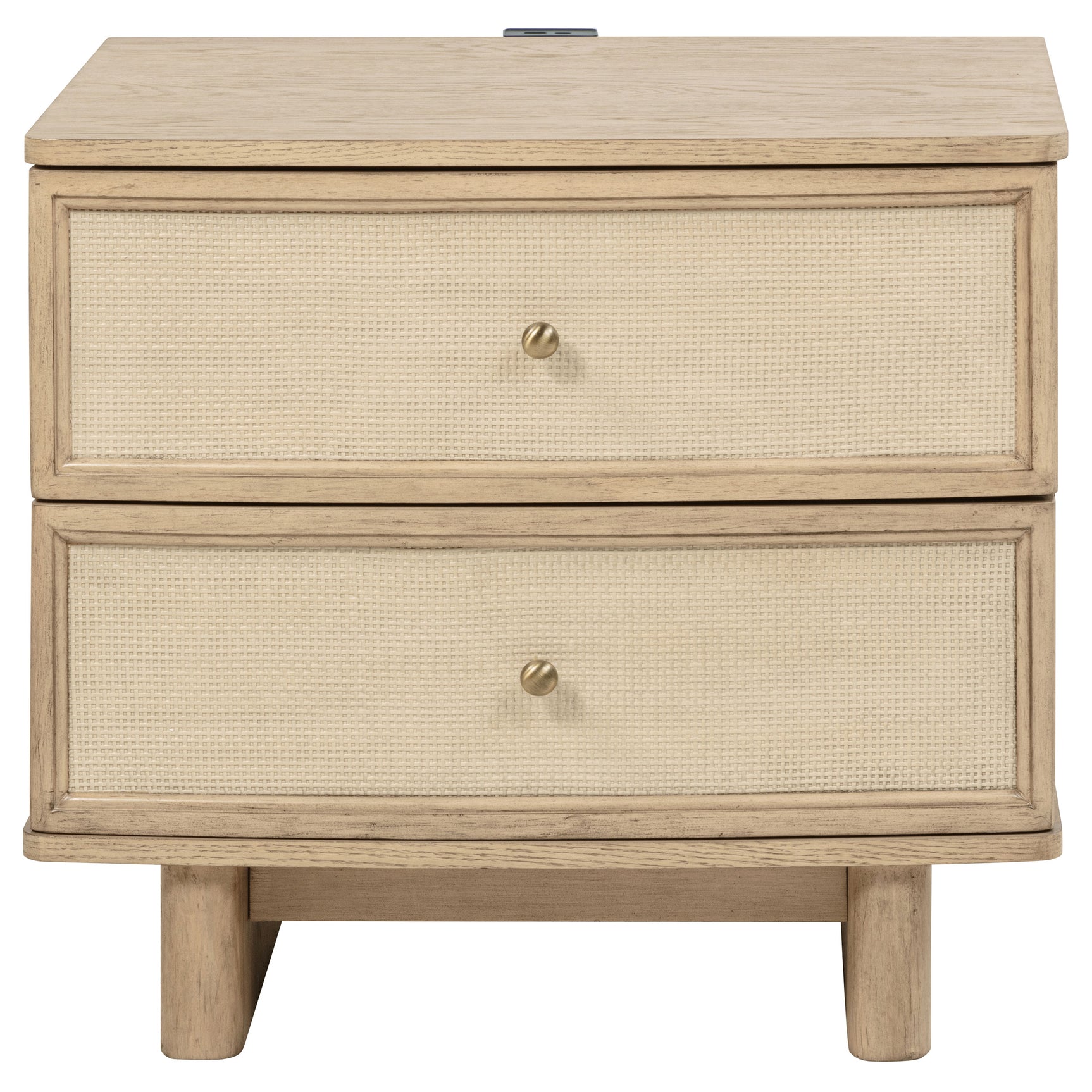 Kailani 2-drawer Nightstand Bedside Table Beige Oak - Tampa Furniture Outlet