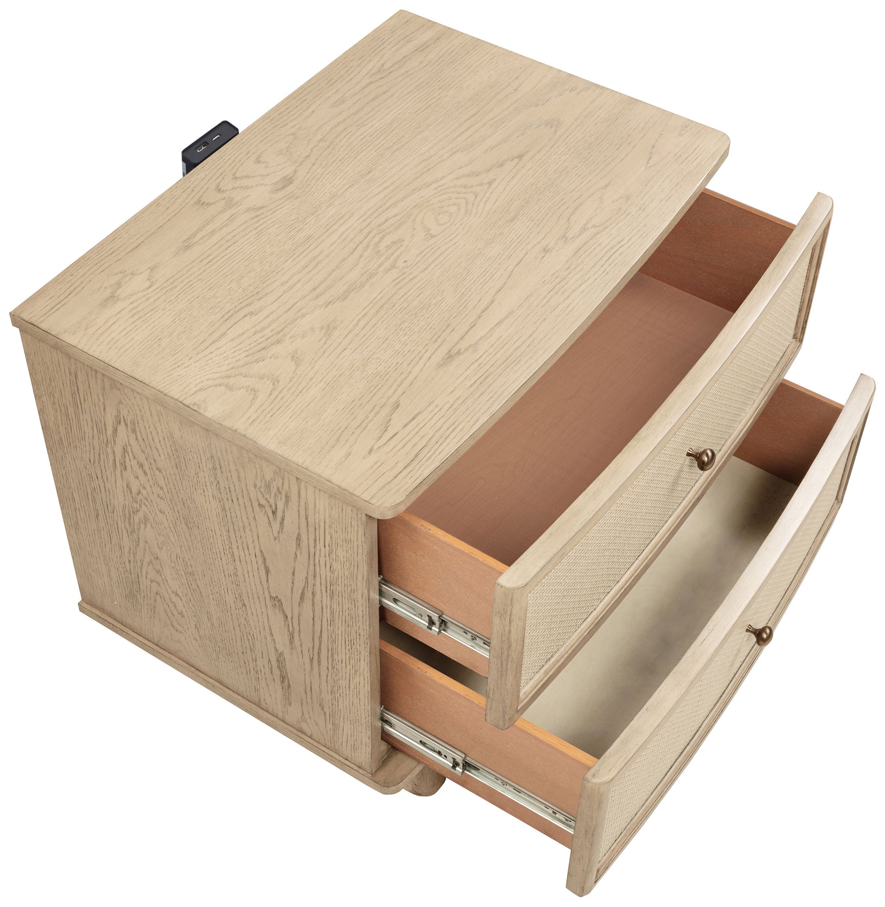 Kailani 2-drawer Nightstand Bedside Table Beige Oak - Tampa Furniture Outlet