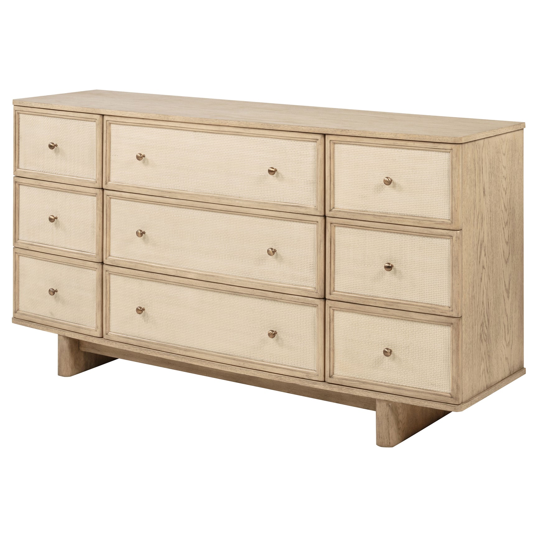 Kailani 9-drawer Dresser Cabinet Beige Oak - Tampa Furniture Outlet