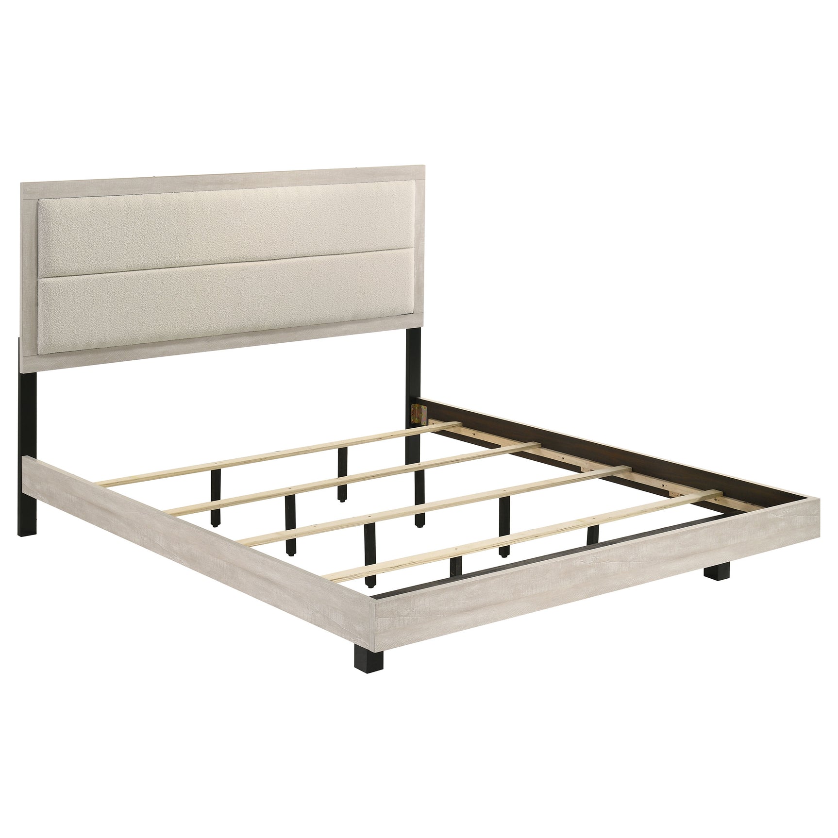 Tampa Furniture Outlet - Coaster - Trenton 54-inch Wood Eastern King Panel Bed Rustic Cream - 225061KE