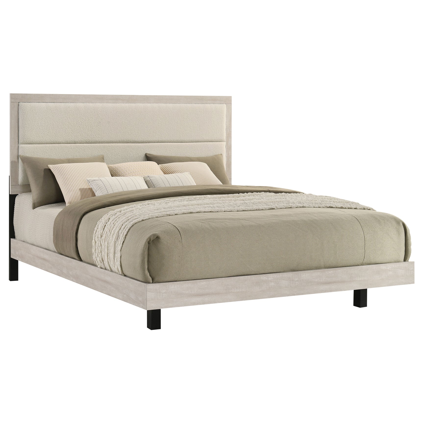 Trenton 54-inch Wood Eastern King Panel Bed Rustic Cream - Tampa Furniture Outlet