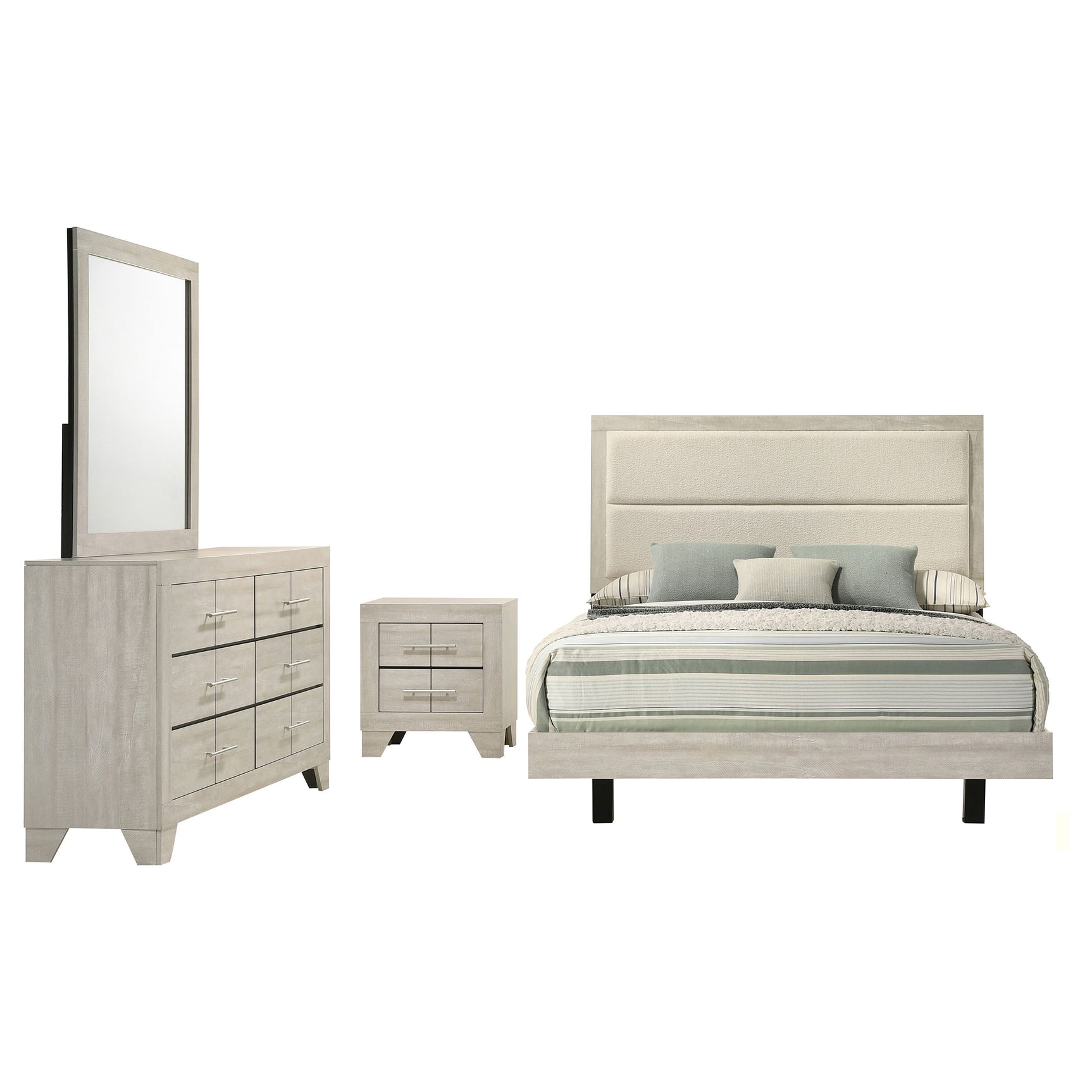 Trenton 4-piece Queen Bedroom Set Rustic Cream - Tampa Furniture Outlet