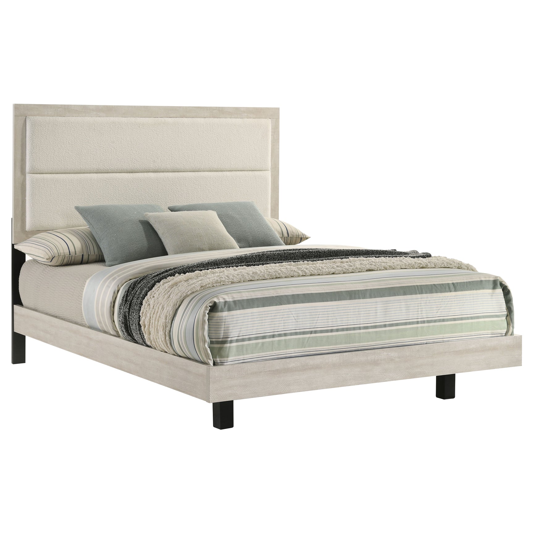 Trenton 54-inch Wood Queen Panel Bed Rustic Cream - Tampa Furniture Outlet