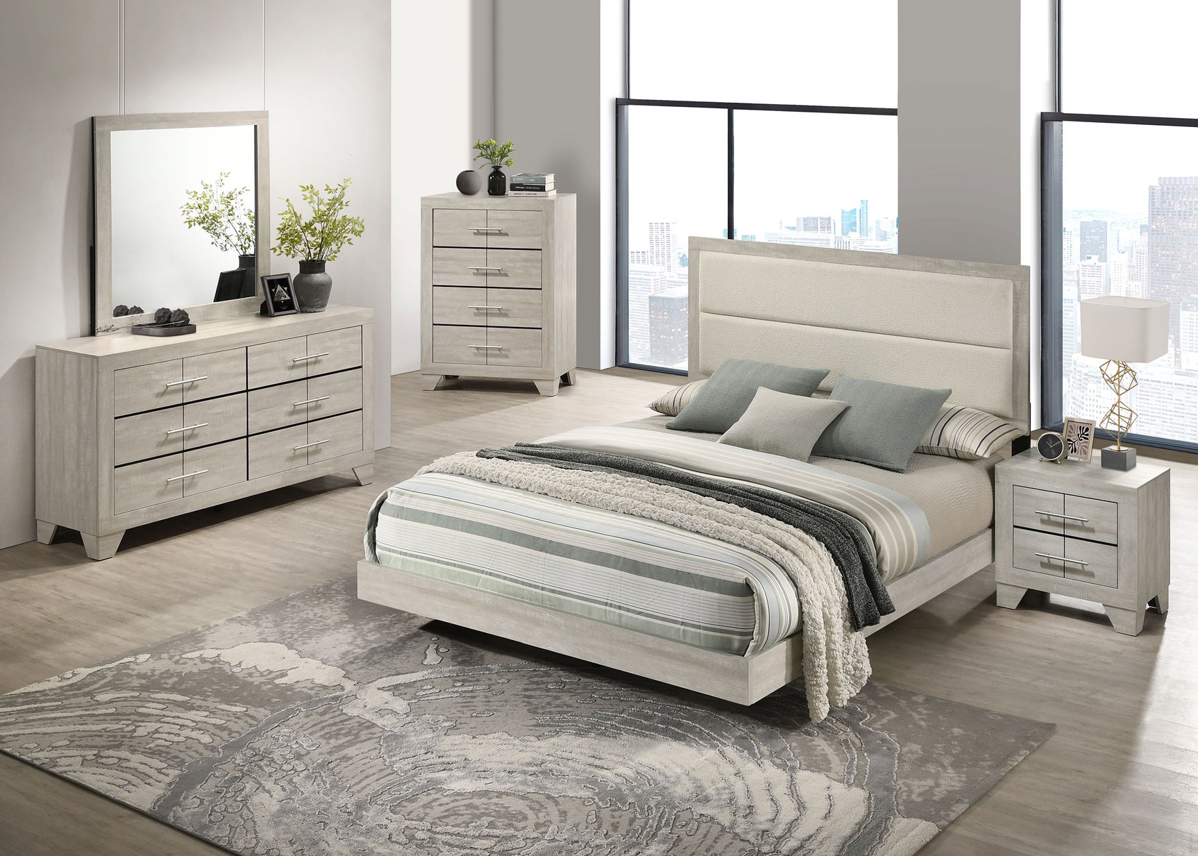 Trenton 6-drawer Bedroom Dresser With Mirror Rustic Cream - Tampa Furniture Outlet