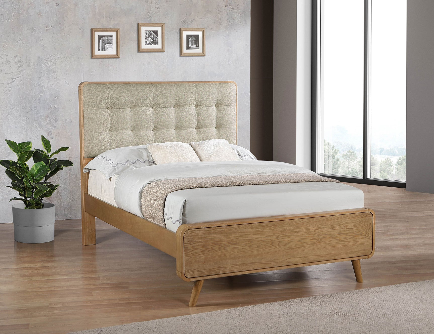 Robyn Wood Full Platform Bed Light Ash - Tampa Furniture Outlet