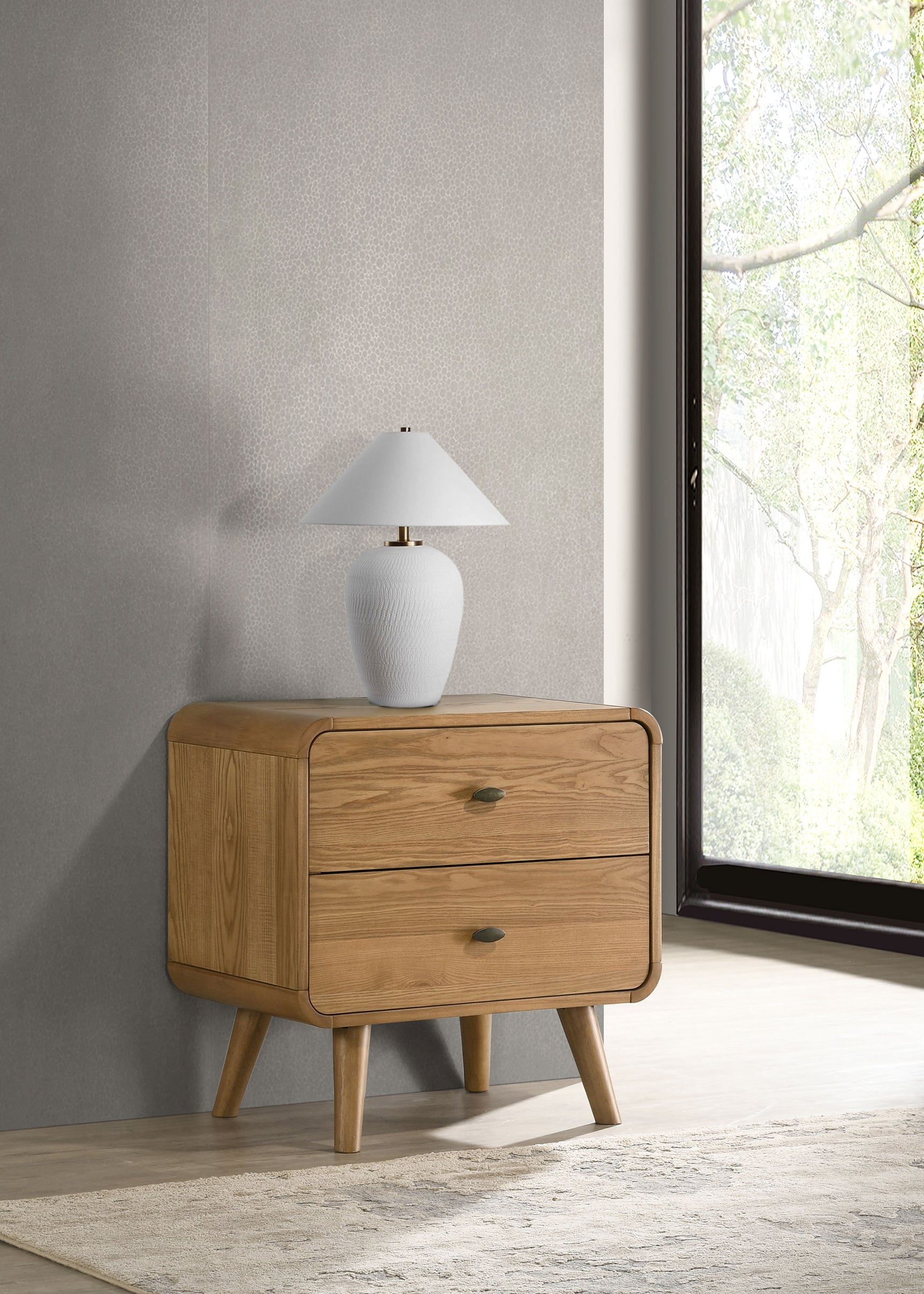 Robyn 2-drawer Nightstand Bedside Table Light Ash - Tampa Furniture Outlet